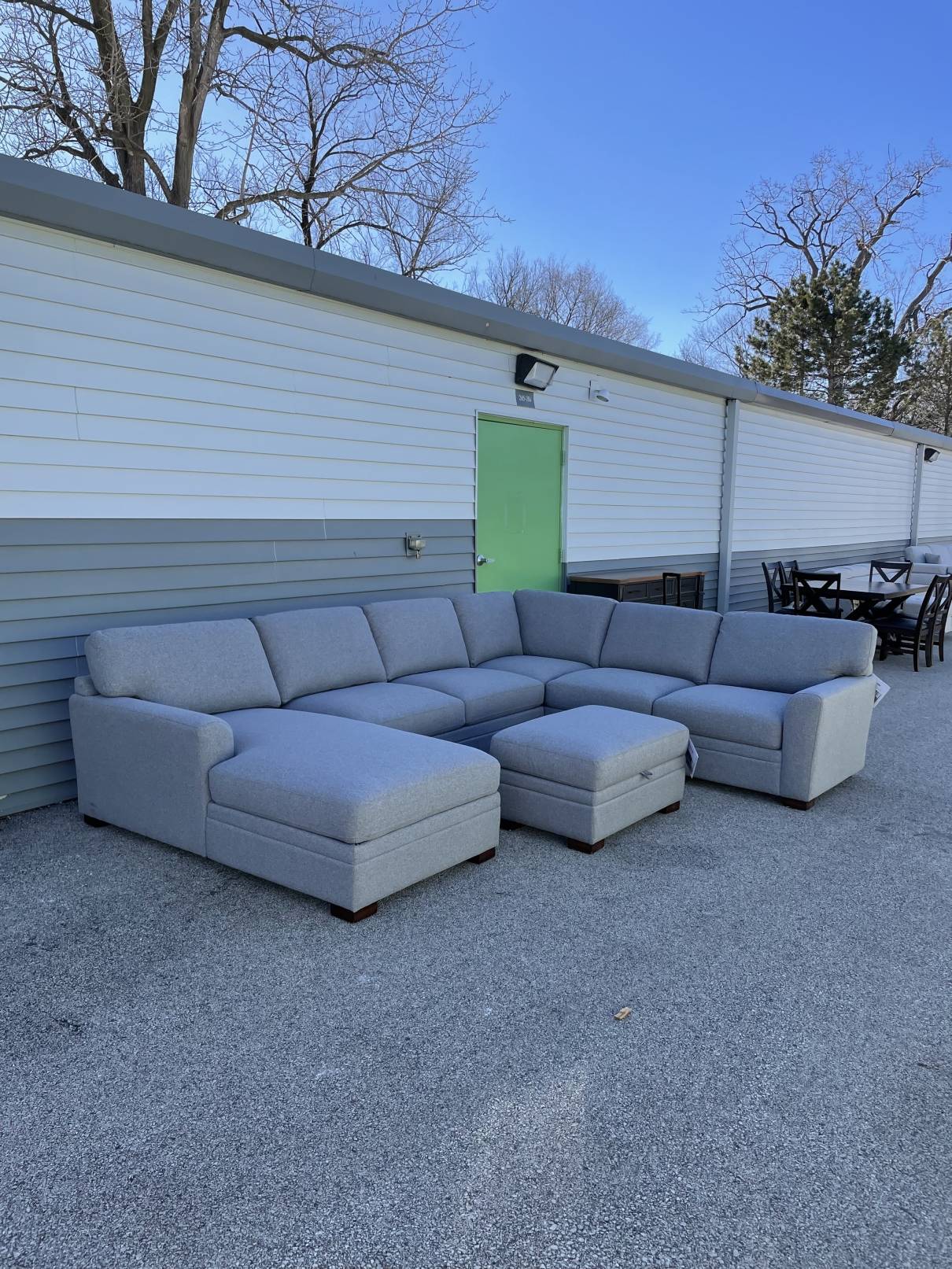 Thomasville Langdon Fabric Sectional with Storage Ottoman