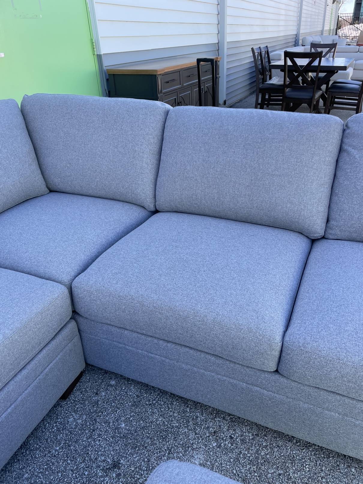 Thomasville Langdon Fabric Sectional with Storage Ottoman