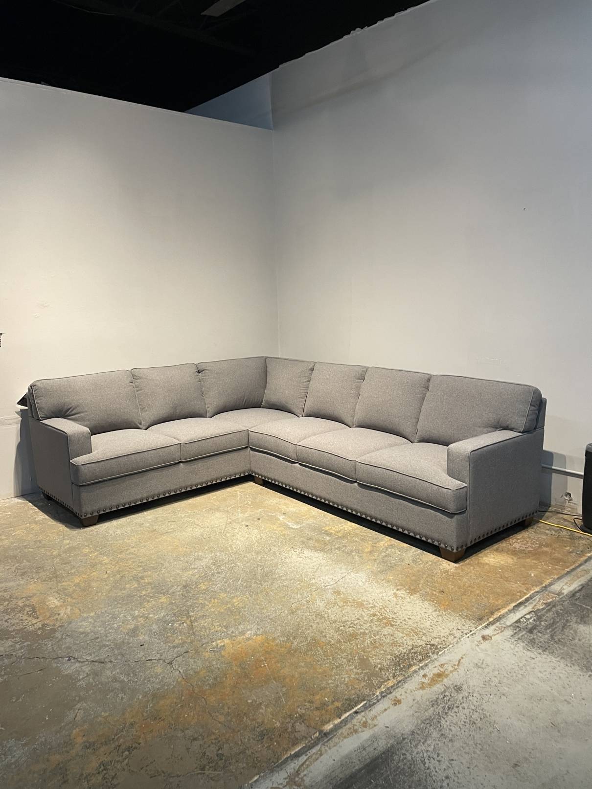 Thomasville Emilee Fabric Sectional with Storage Ottoman