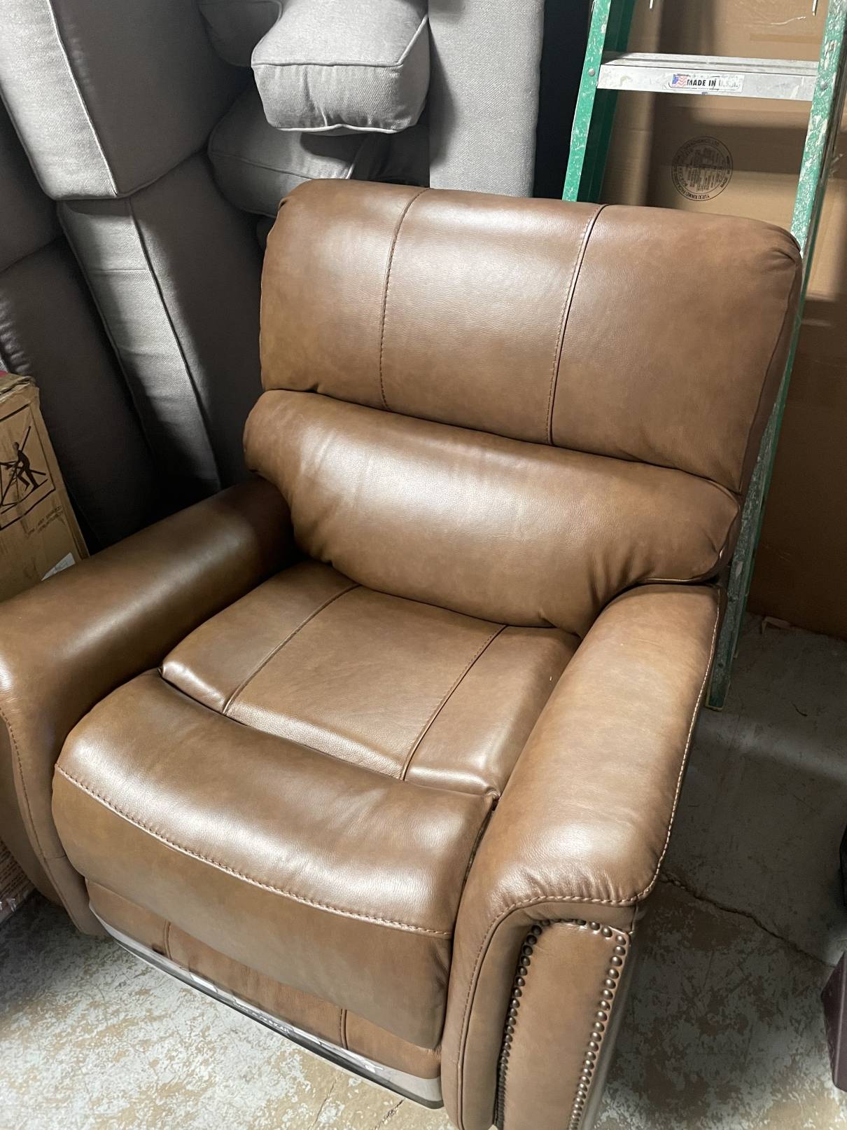 Barcalounger Presley Leather Power Rocker Recliner with Power Headrest