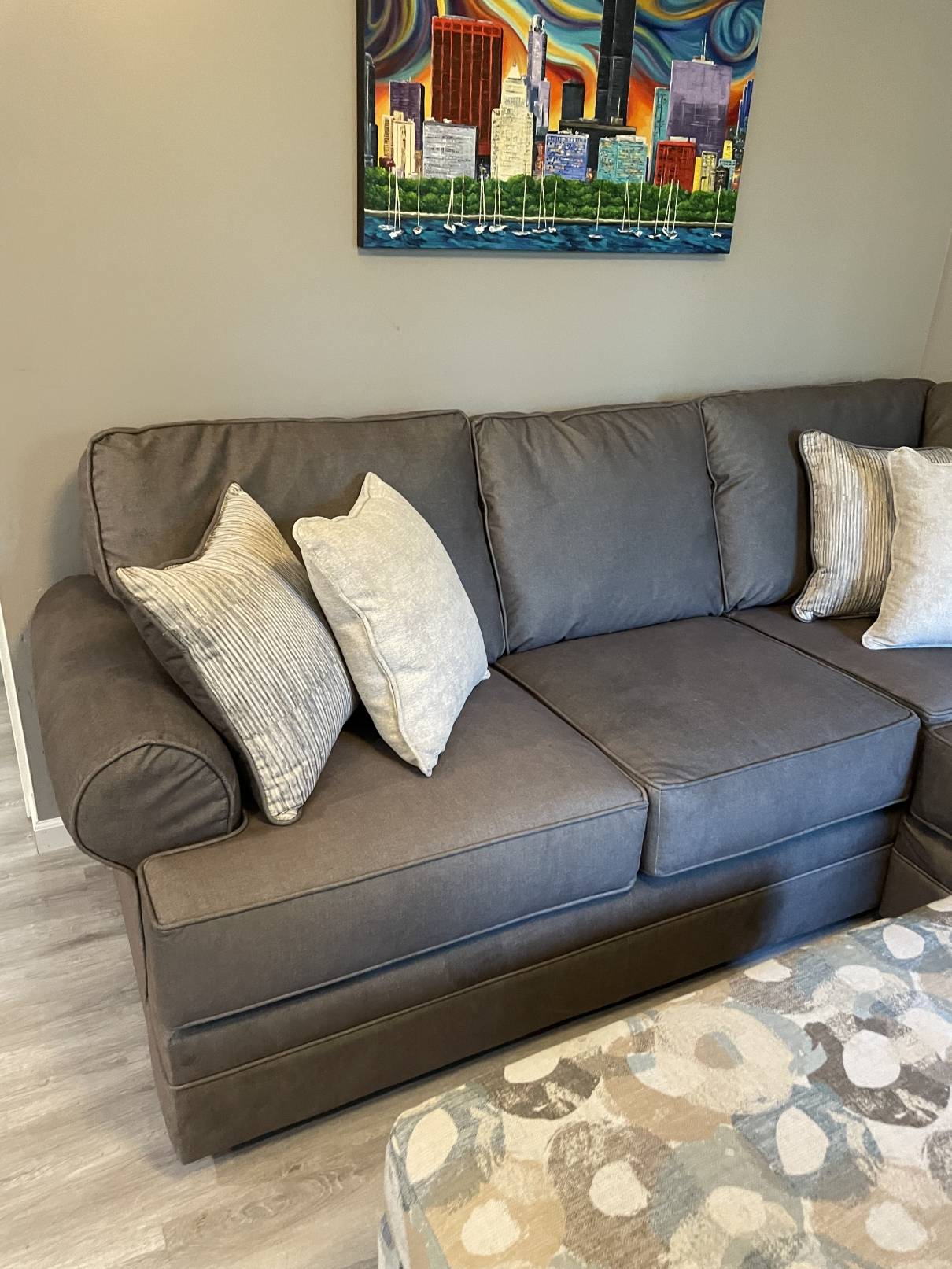 Denim Sectional Sofa With Chaise Baci Living Room