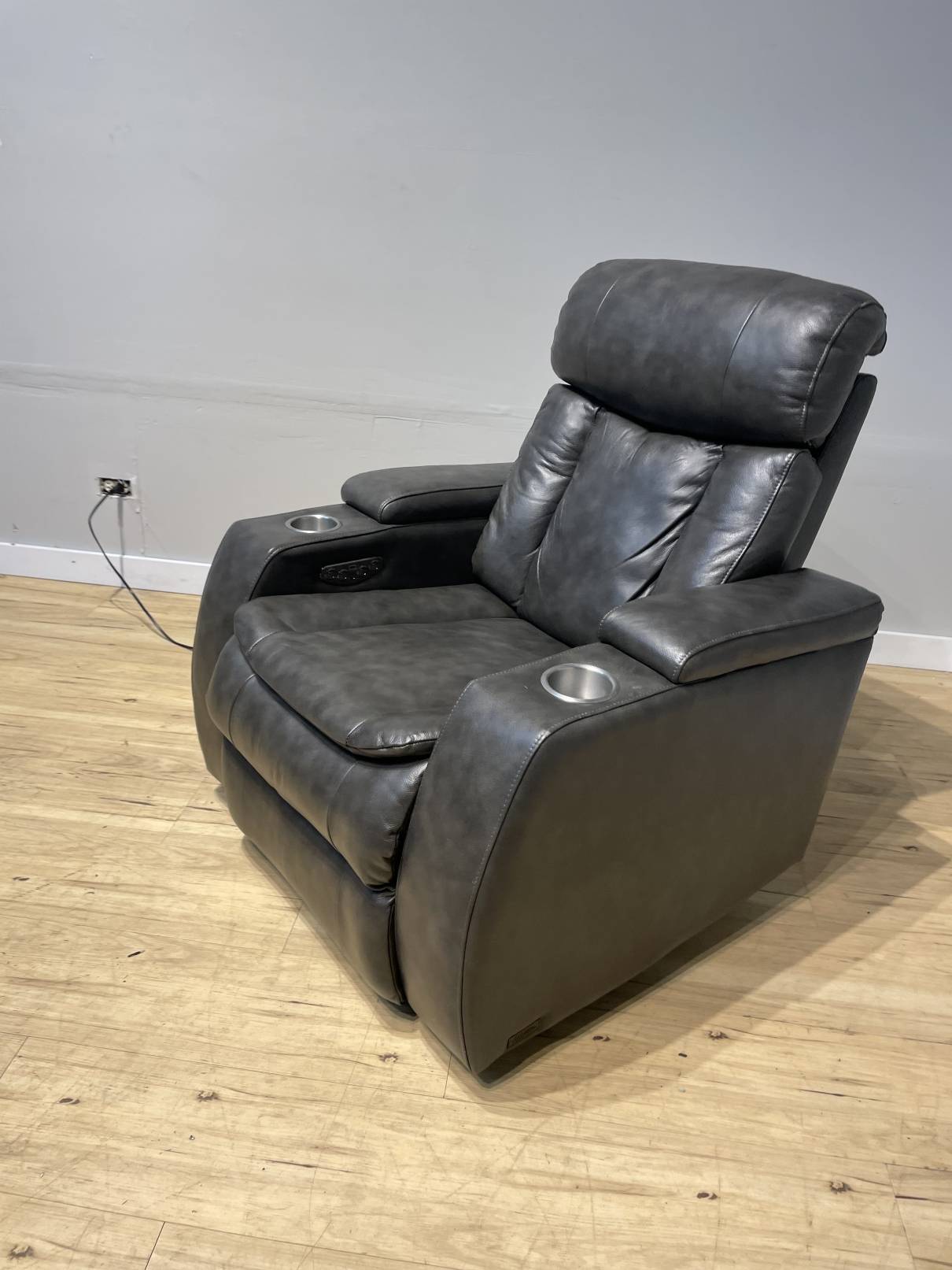 Donovan leather power home theater recliner top with power headrest