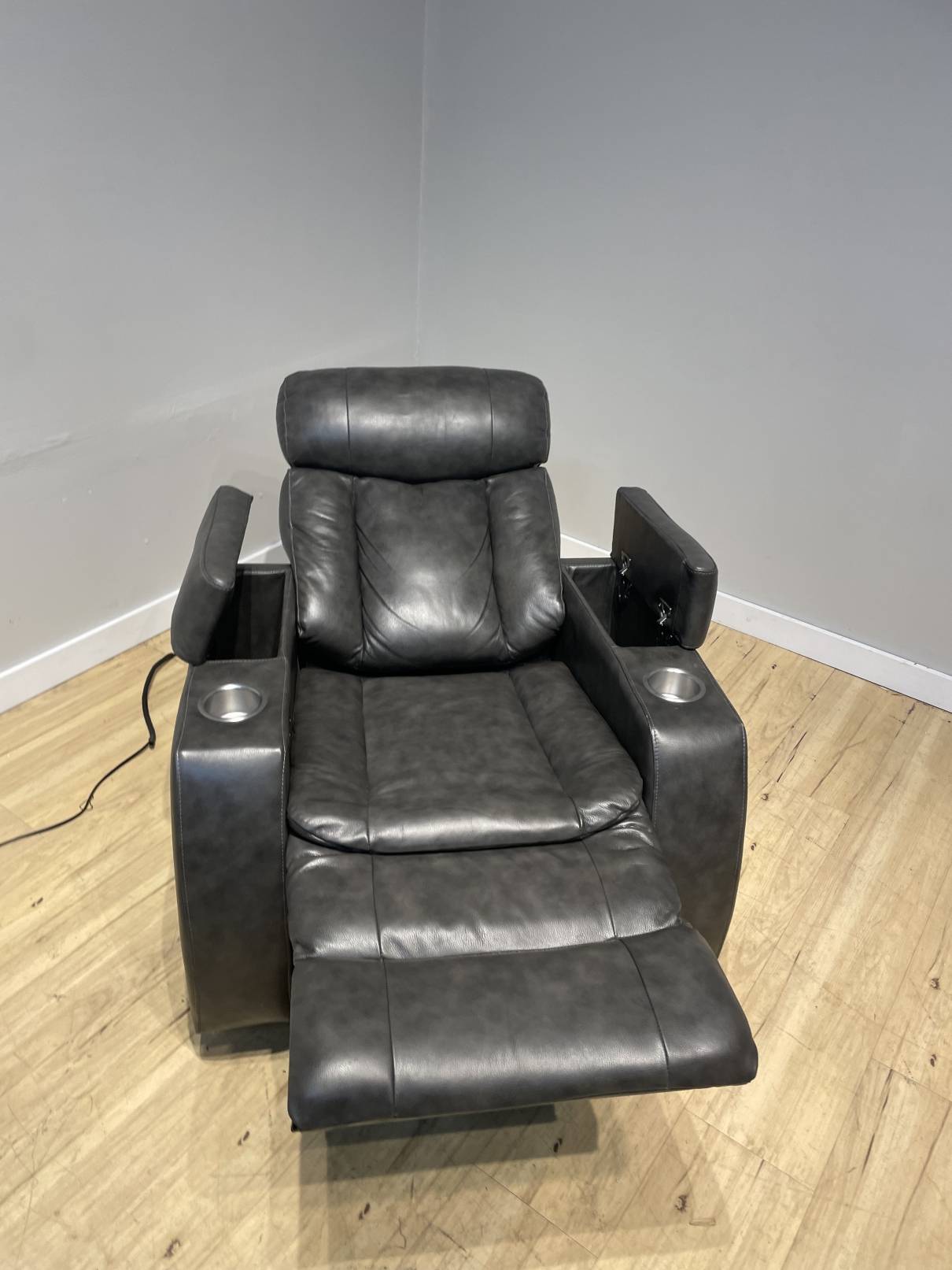 Used Zayne Leather Power Theater Recliner with Power Headrest