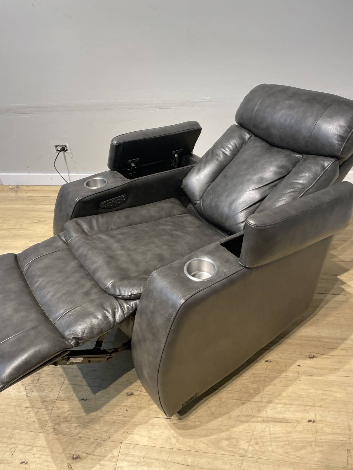 Used Zayne Leather Power Theater Recliner with Power Headrest