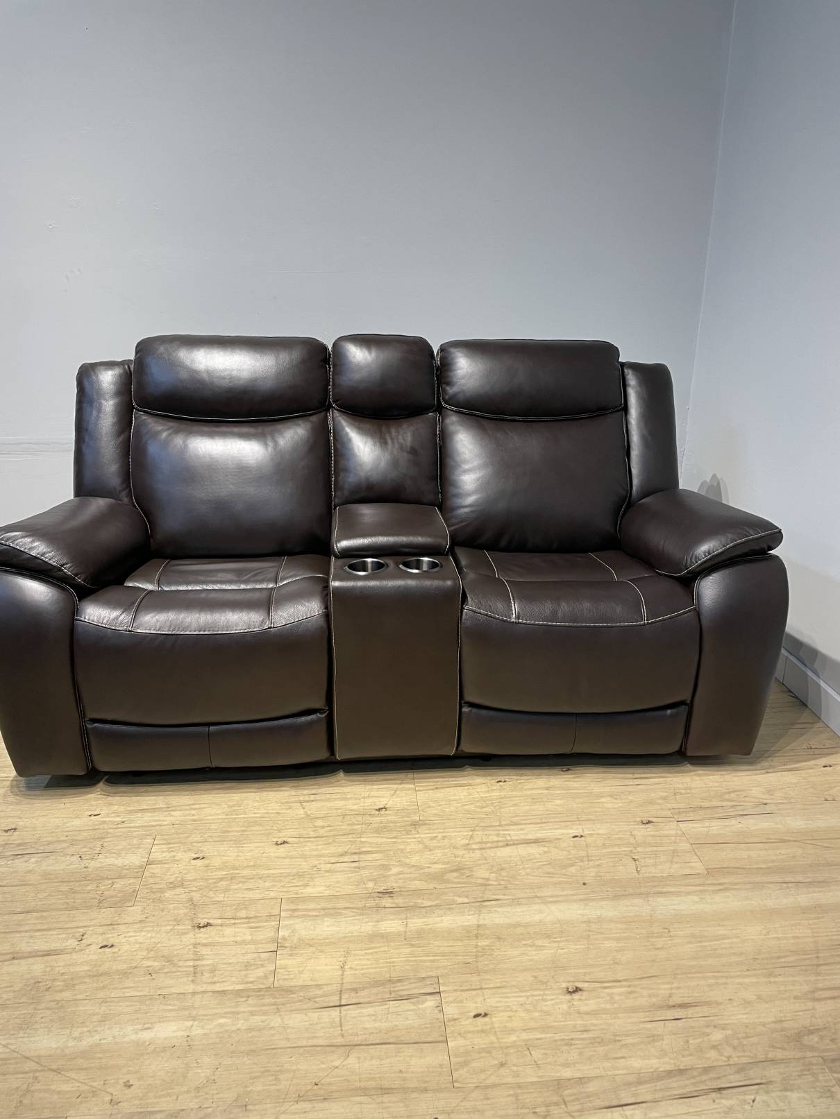 Dovestone leather power reclining cheap loveseat with power headrests