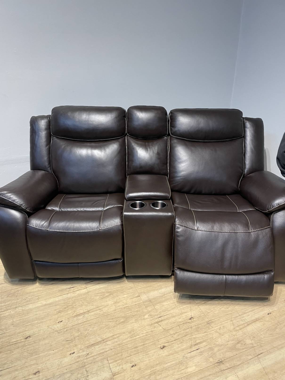 Harvey Leather Power Reclining Loveseat with Power Headrests
