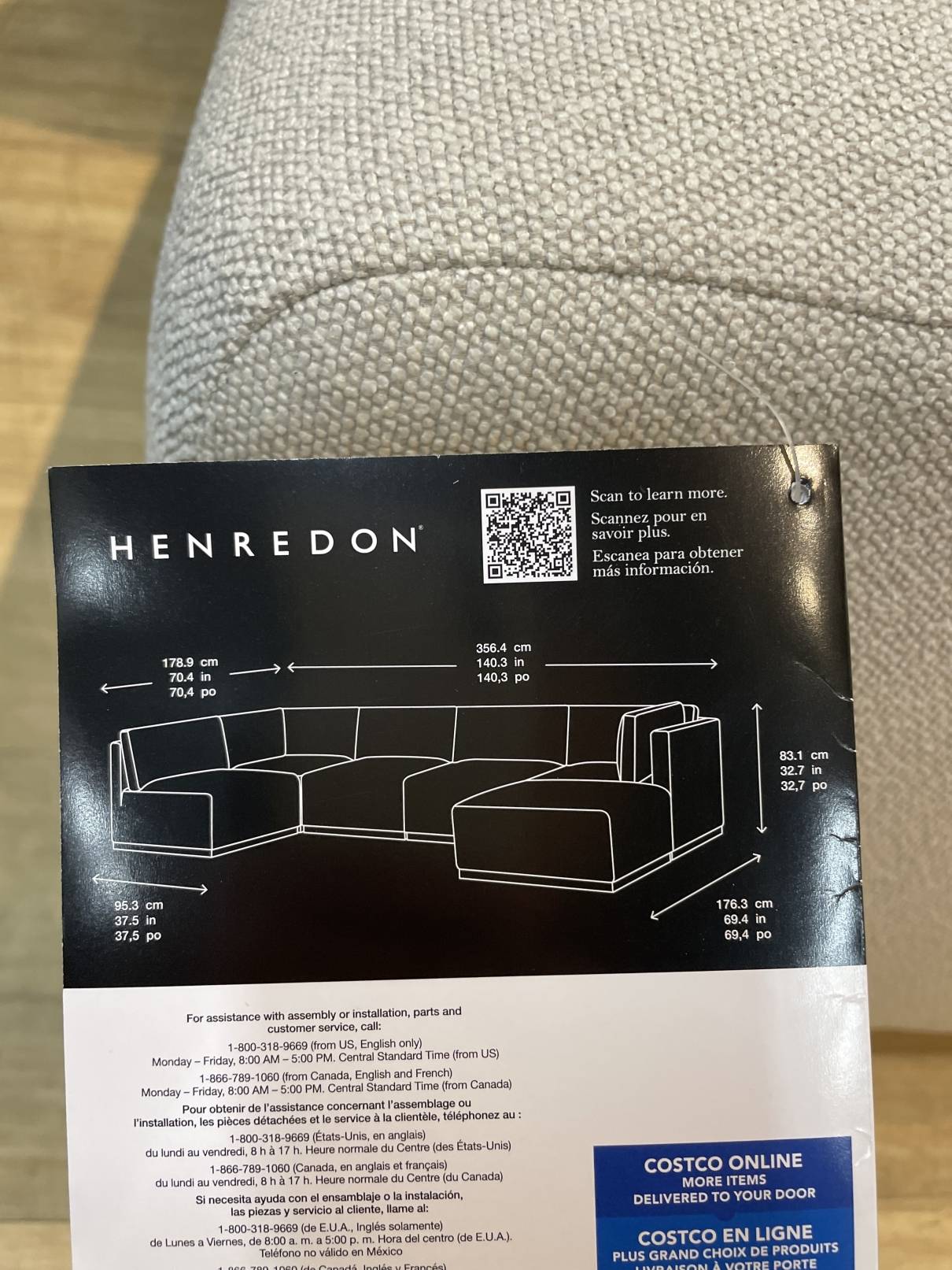 Henredon Murphy Fabric Modular Sectional with Ottoman