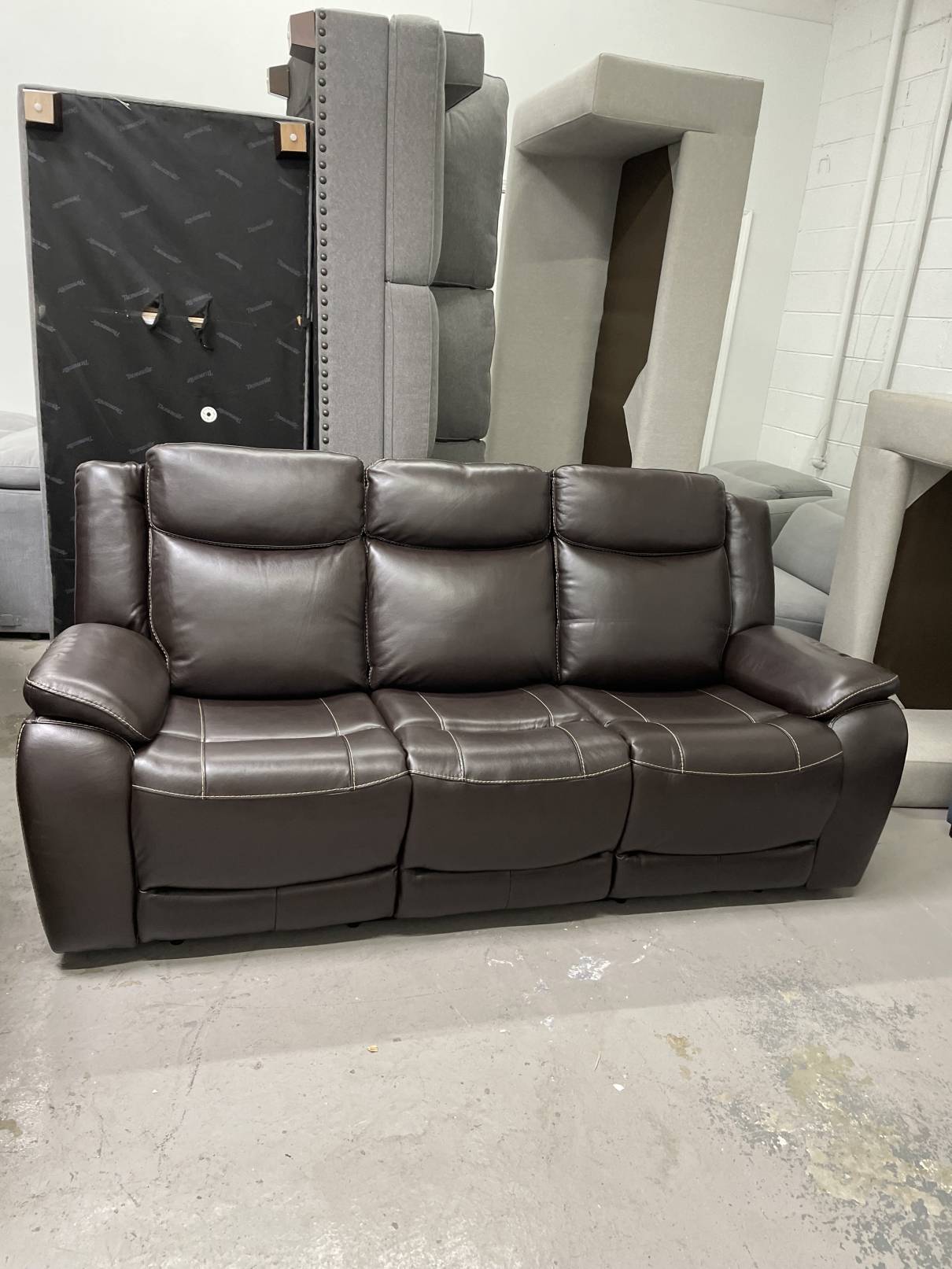 Harvey Leather Power Reclining Sofa with Power Headrests