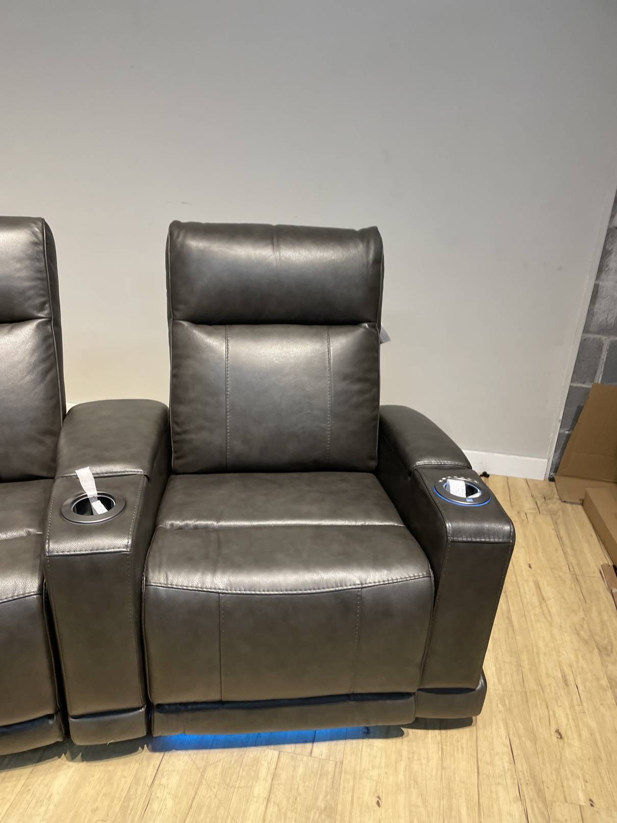 Issac Leather Power Reclining Home Theater Seating
