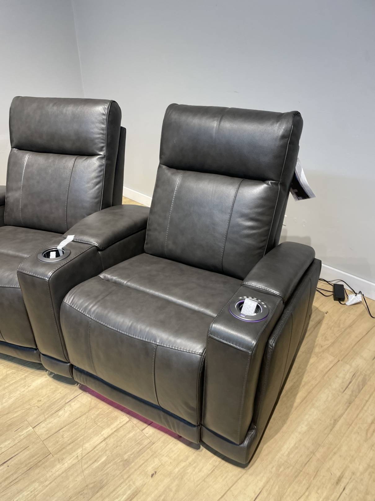 Issac Leather Power Reclining Home Theater Seating