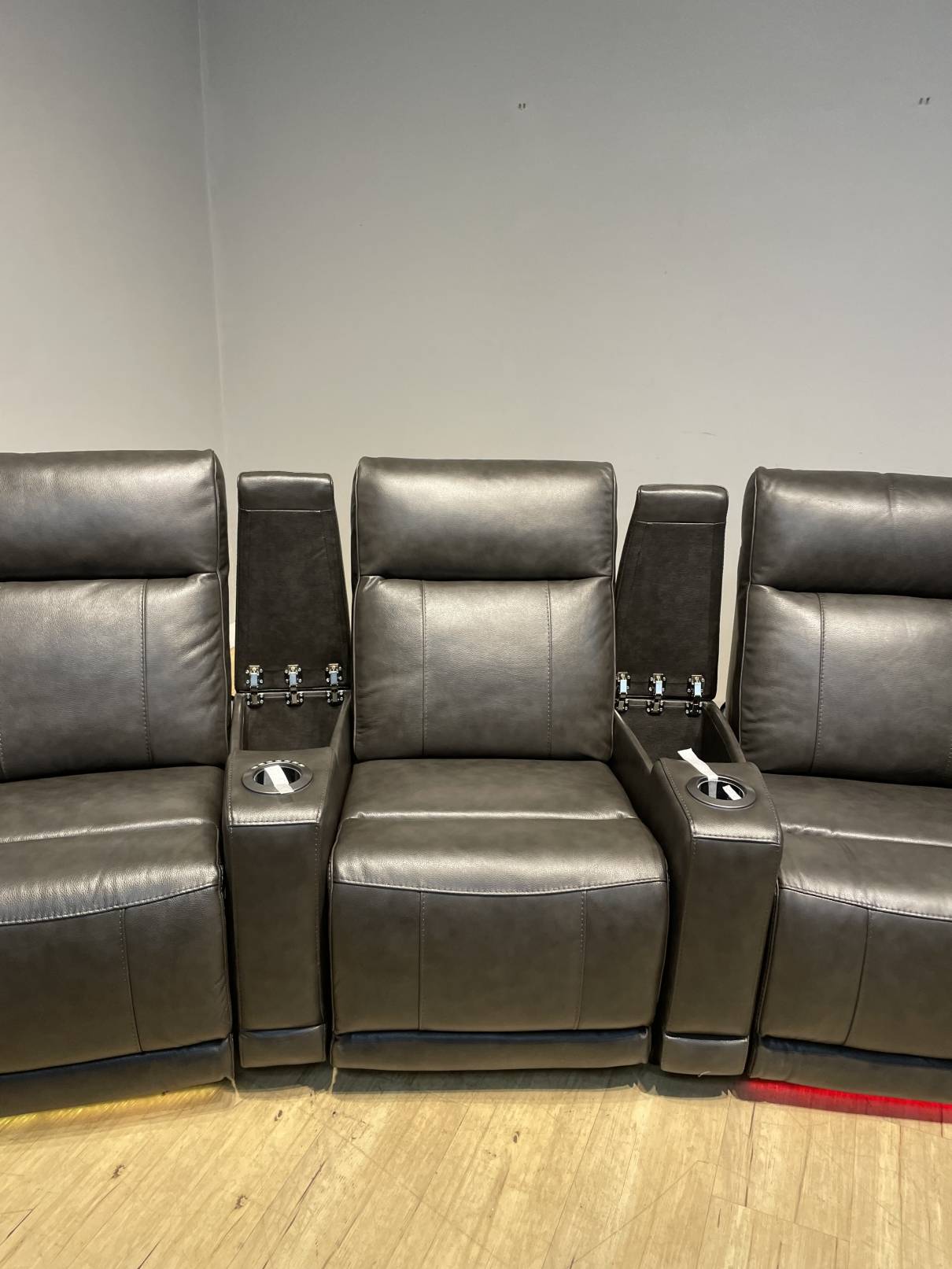 Issac Leather Power Reclining Home Theater Seating