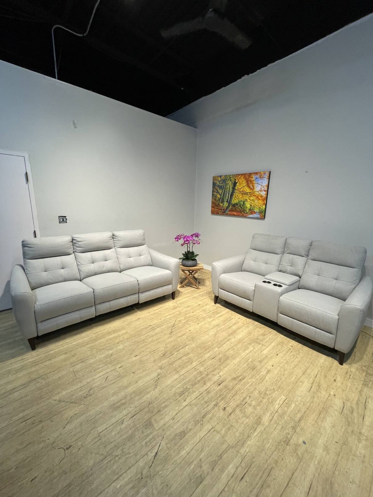 Campania leather power reclining sofa with power headrests online