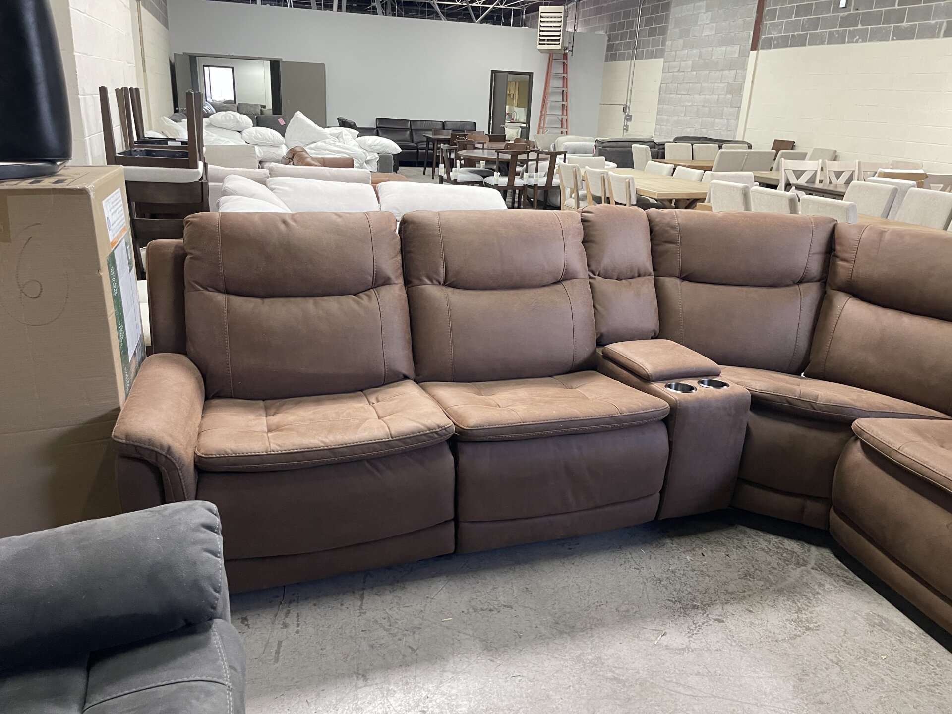 Simms Fabric Power Reclining Sectional with Power Headrests - Photo 3