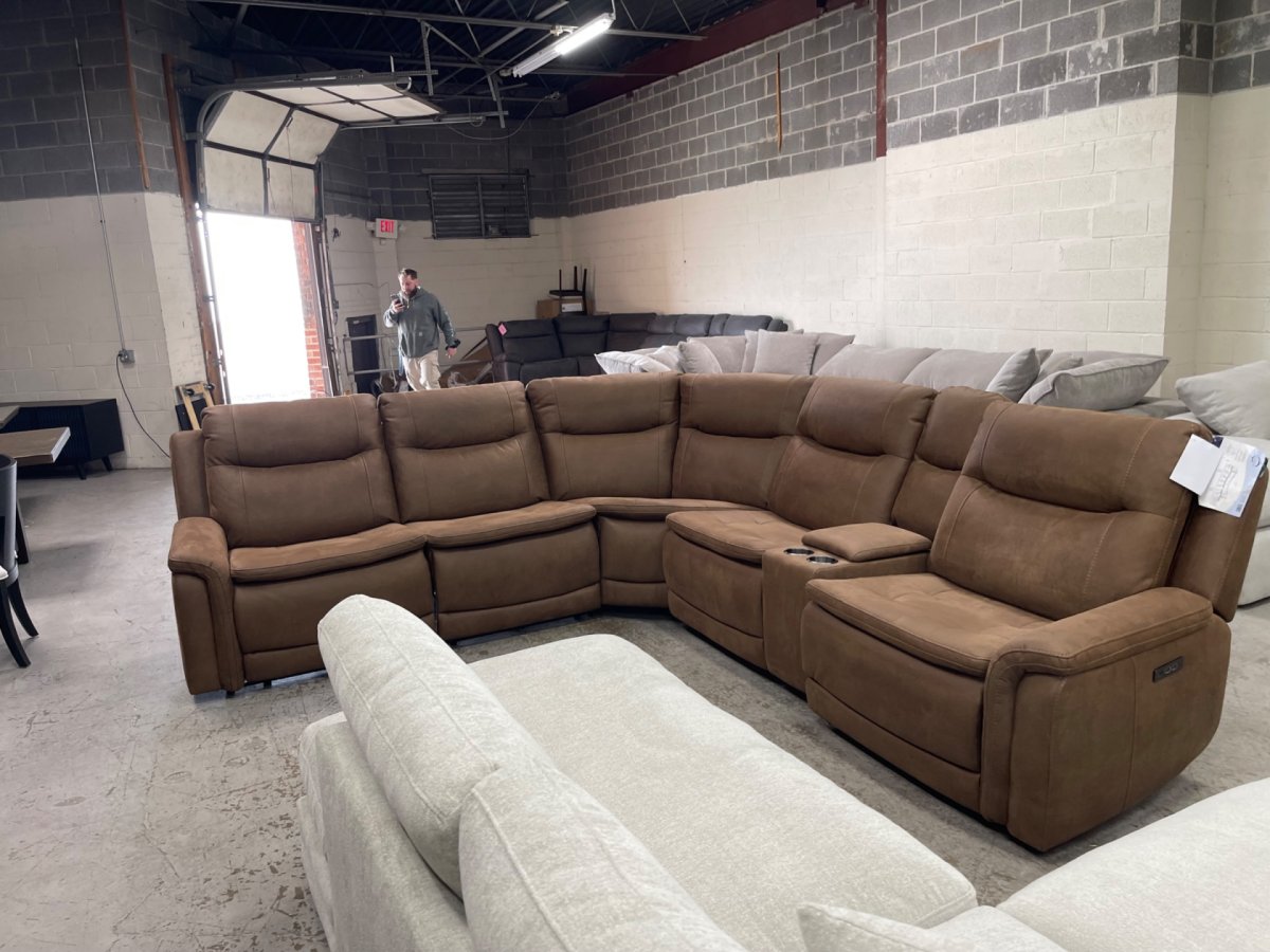 Simms Fabric Power Reclining Sectional with Power Headrests - Photo 2