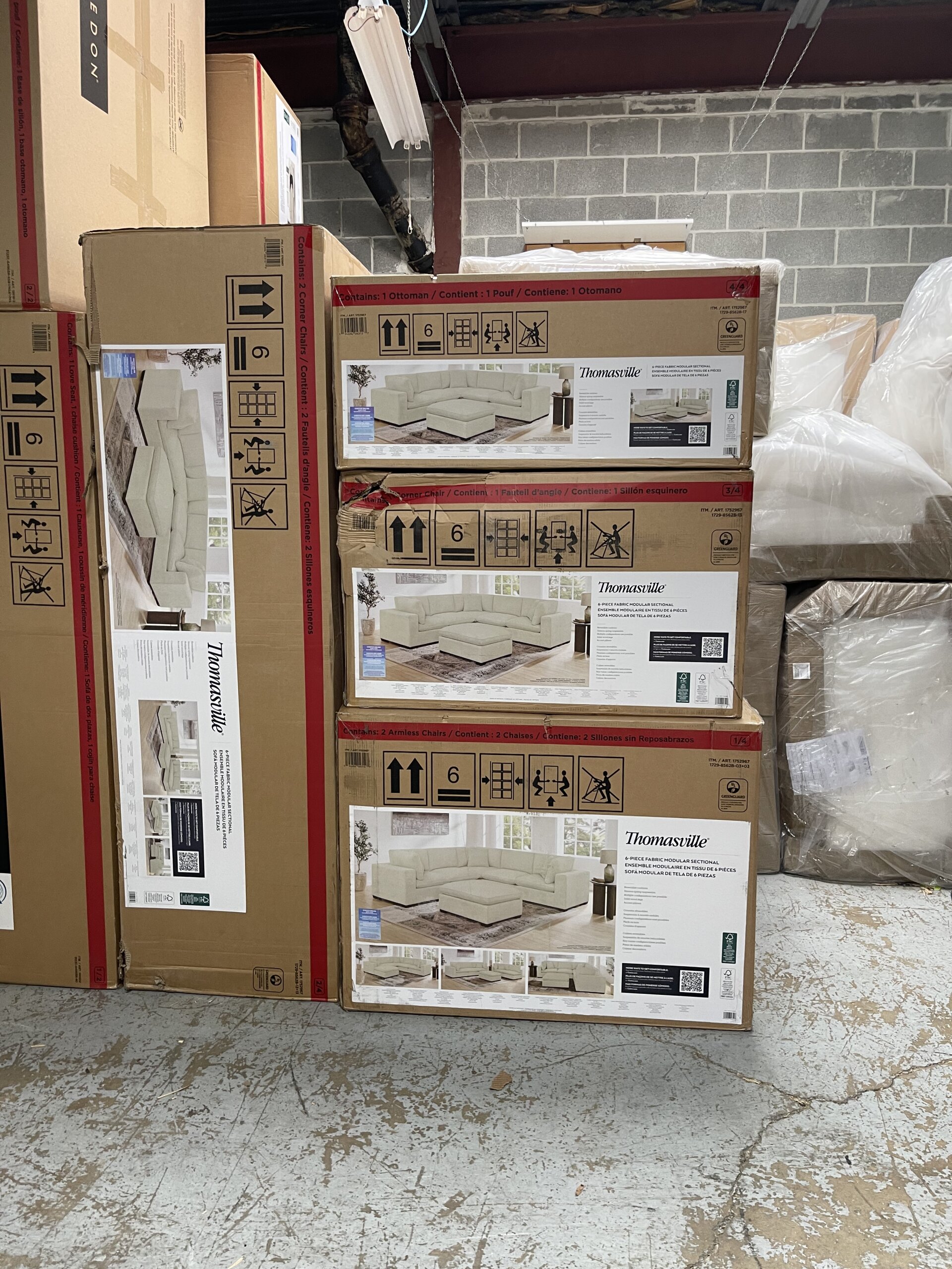 Thomasville Lowell 6-piece Fabric Modular Sectional, Gray