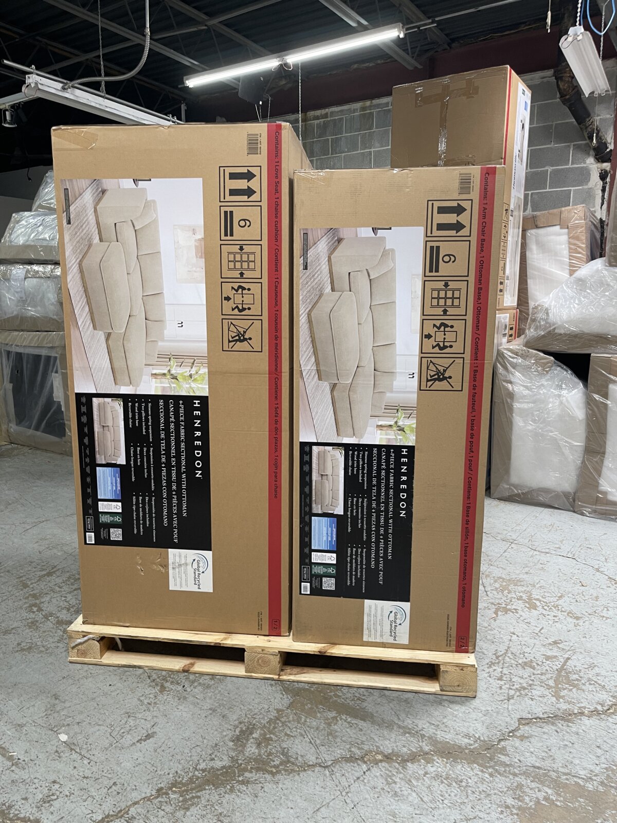 Henredon Caley Reversible Sofa Chaise with Ottoman - Photo 2