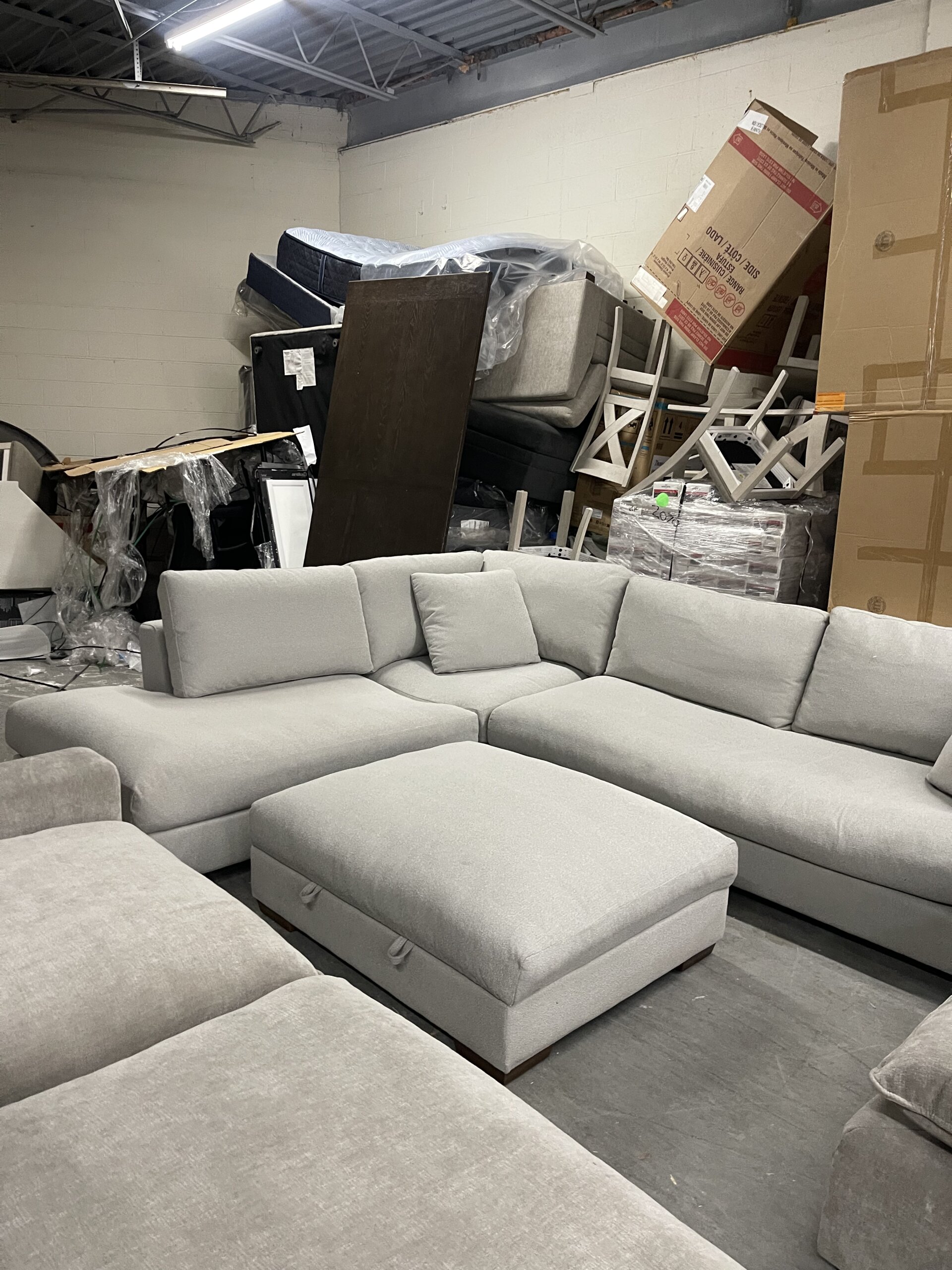 Larkin Fabric Sectional with Storage Ottoman - Photo 3