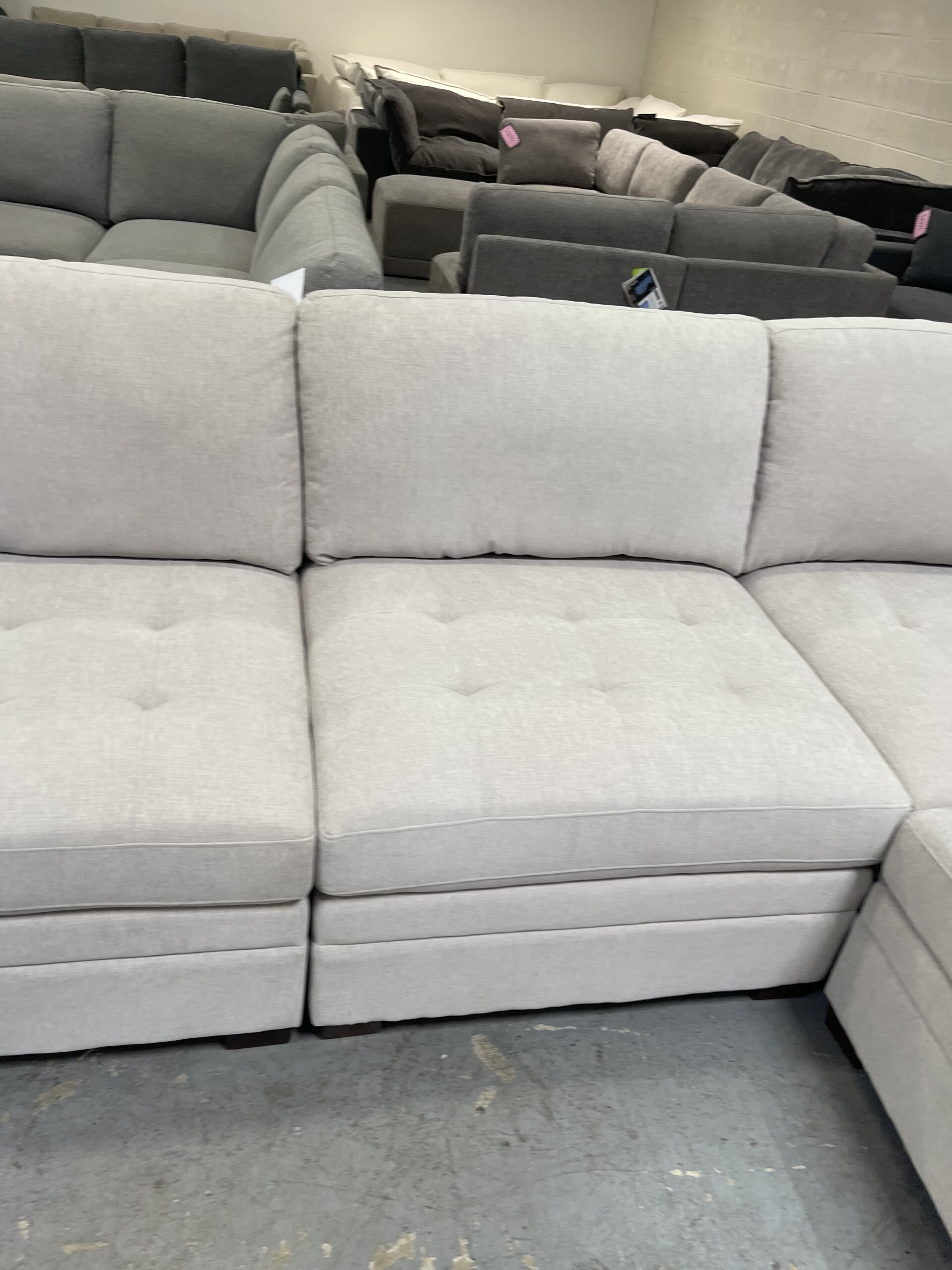 Thomasville Tisdale 6-Piece Fabric Modular Sectional with Storage Ottoman, Beige - Photo 5