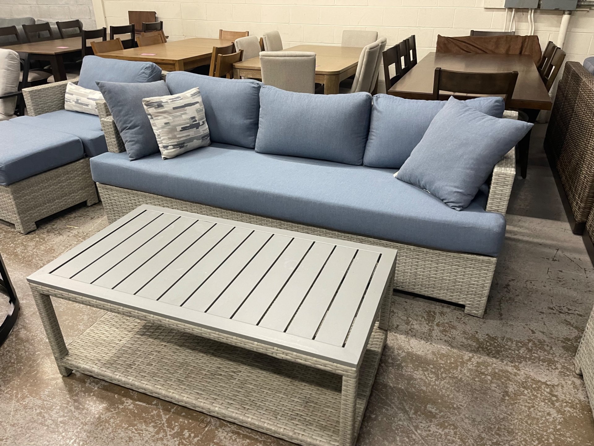 Belmont 7-Piece Deep Seating Blue Outdoor Patio Set - Photo 4