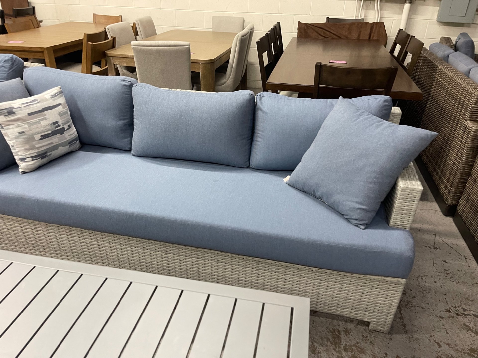 Belmont 7-Piece Deep Seating Blue Outdoor Patio Set - Photo 5