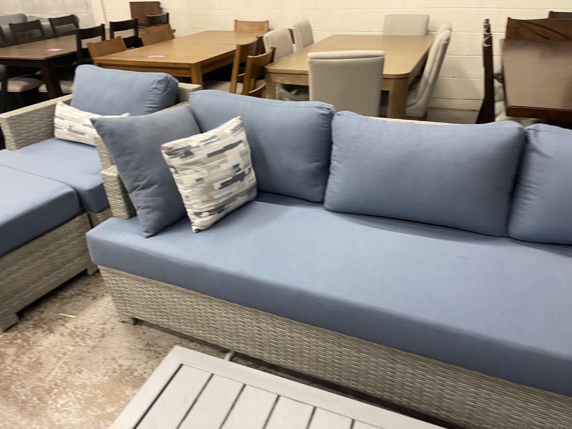 Belmont 7-Piece Deep Seating Blue Outdoor Patio Set - Photo 6
