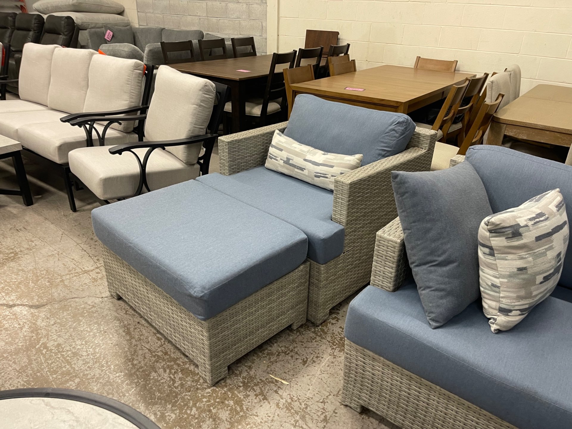 Belmont 7-Piece Deep Seating Blue Outdoor Patio Set - Photo 7