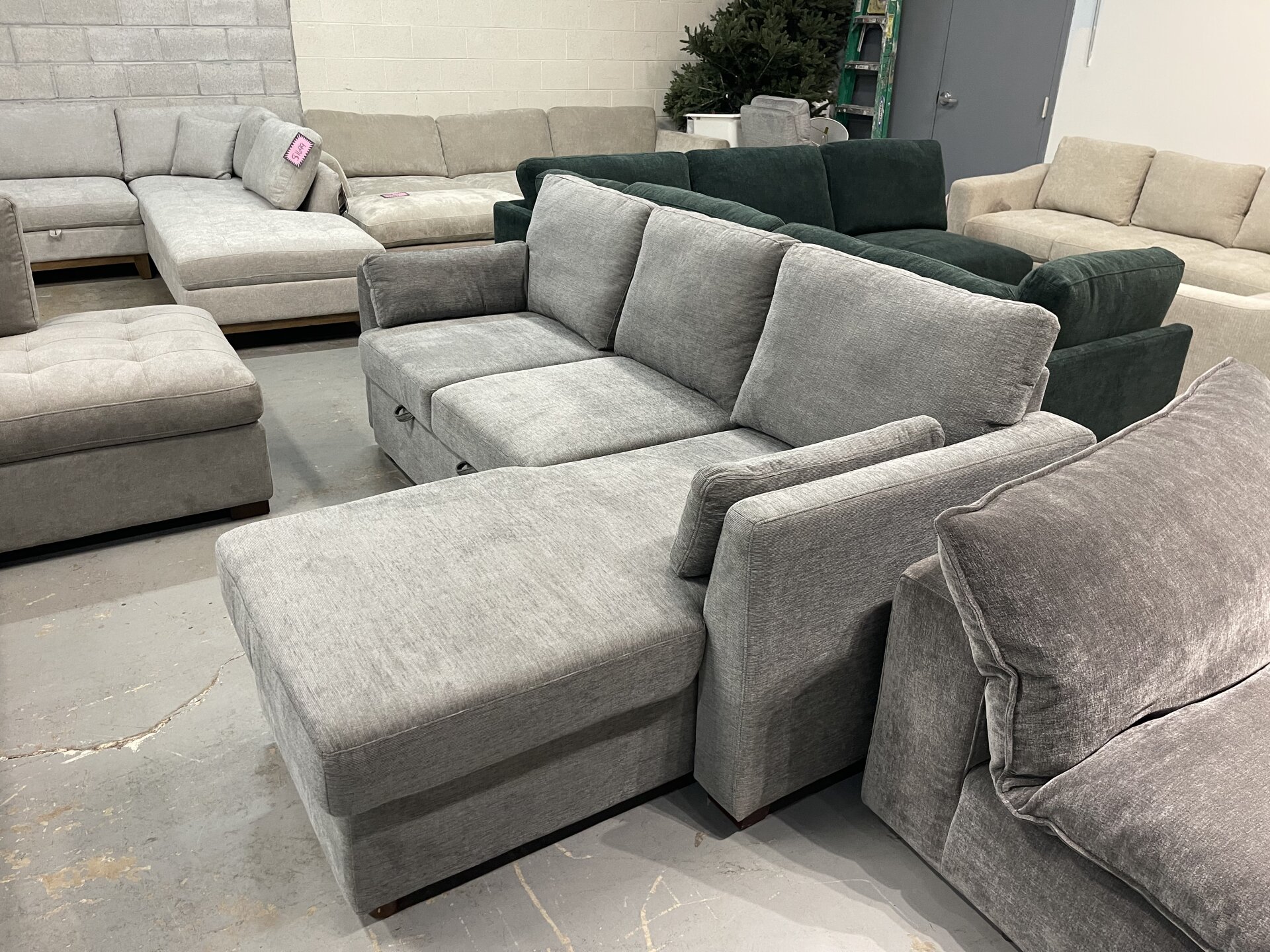 Coddle Luke Fabric Sleeper Sofa with Chaise, Dark Gray - Photo 2