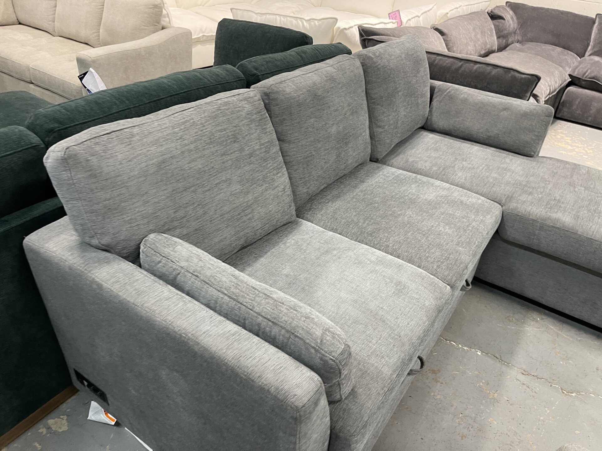 Coddle Luke Fabric Sleeper Sofa with Chaise, Dark Gray - Photo 5