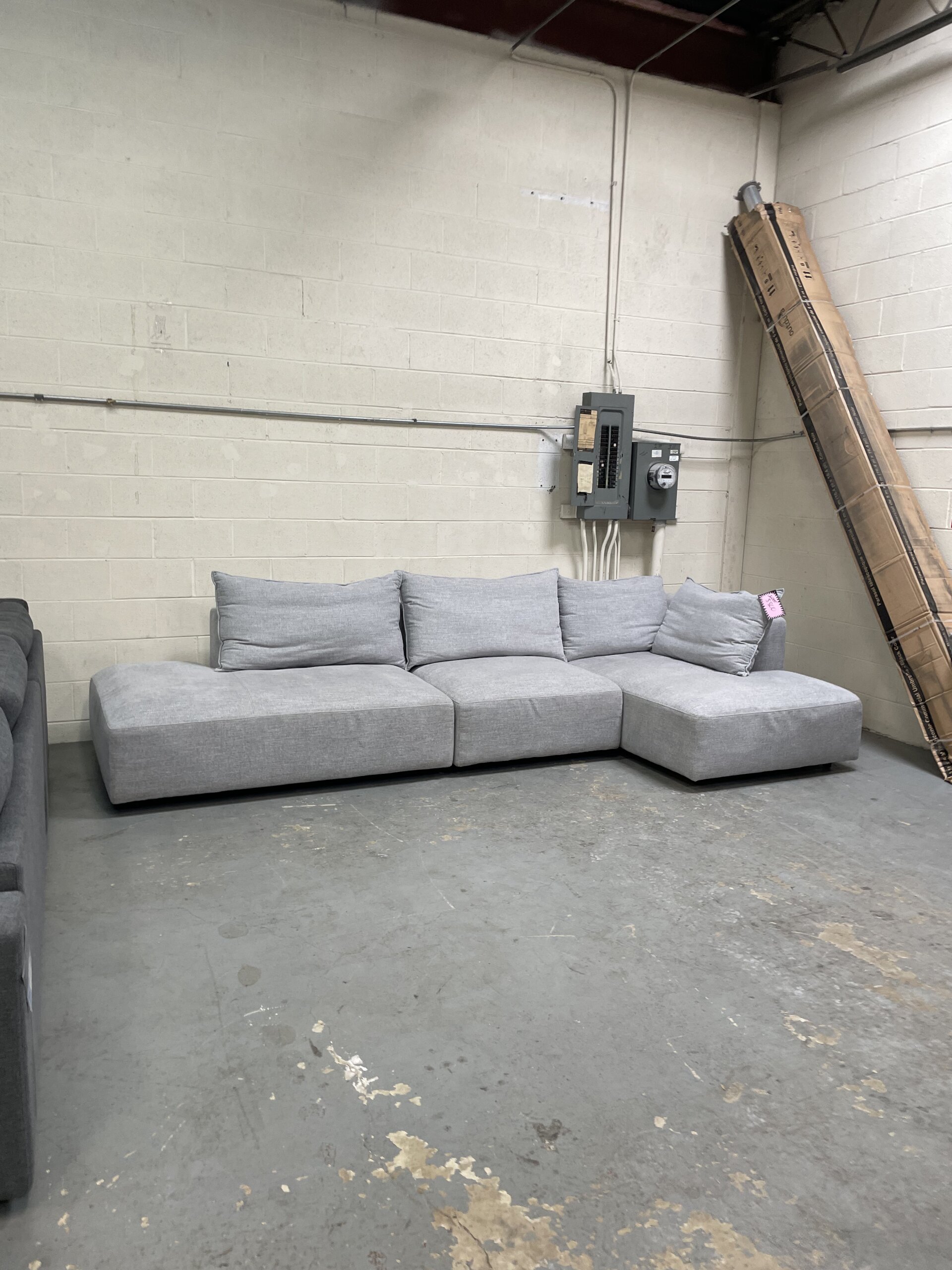 Macon 3-piece Fabric Modular Sectional, Light Gray - Used