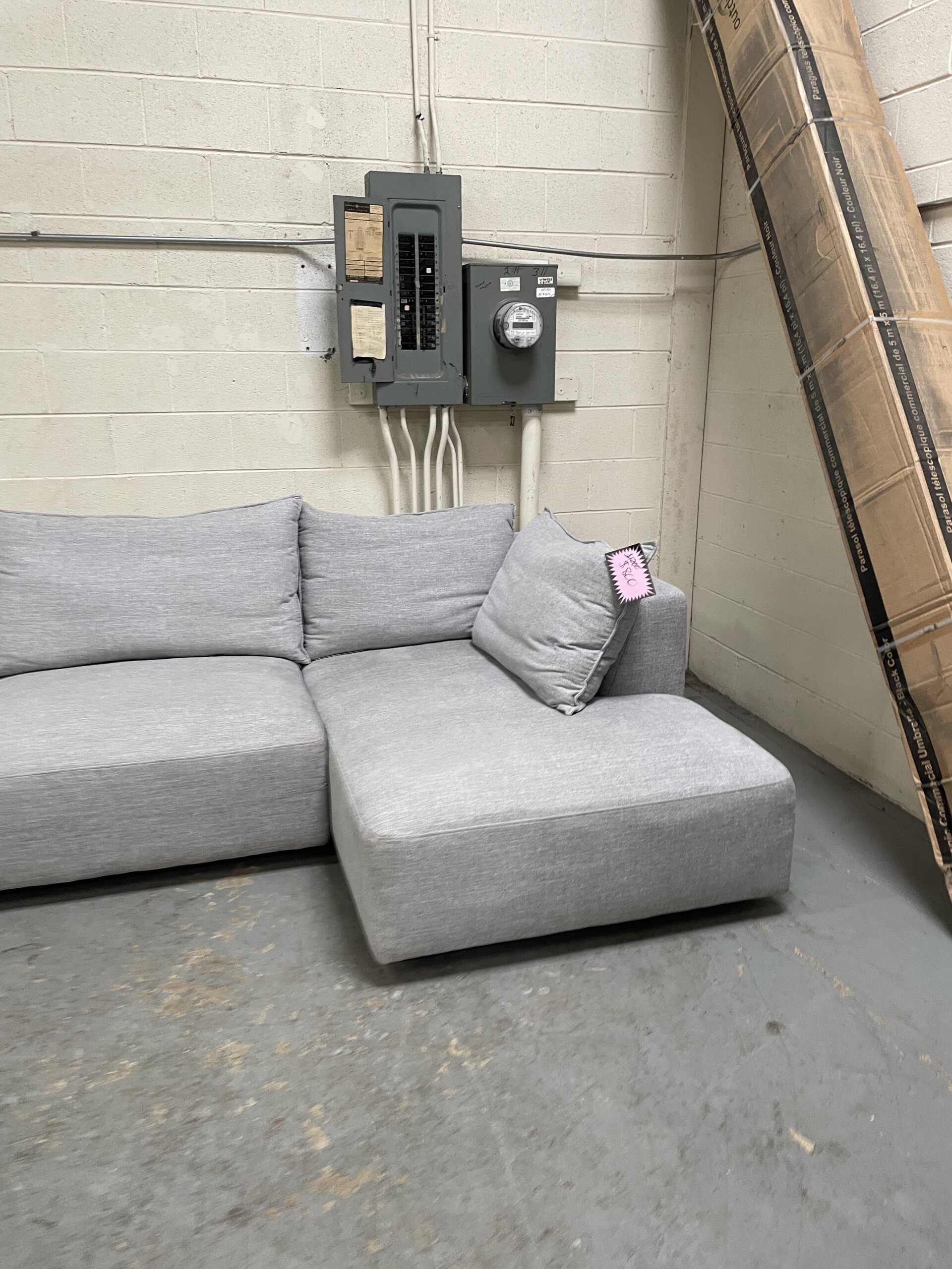 Macon 3-piece Fabric Modular Sectional, Light Gray - Photo 2