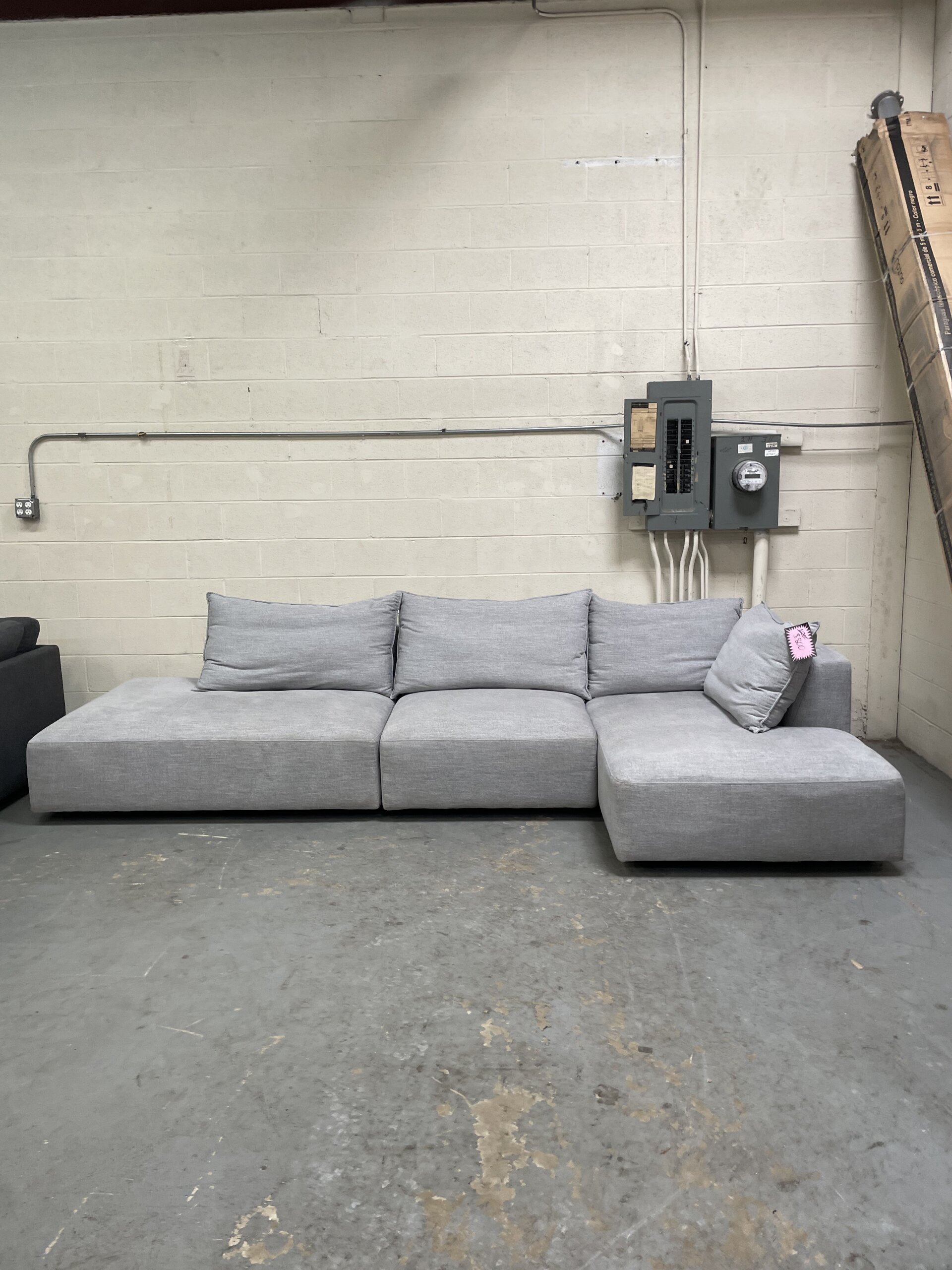 Macon 3-piece Fabric Modular Sectional, Light Gray - Photo 5