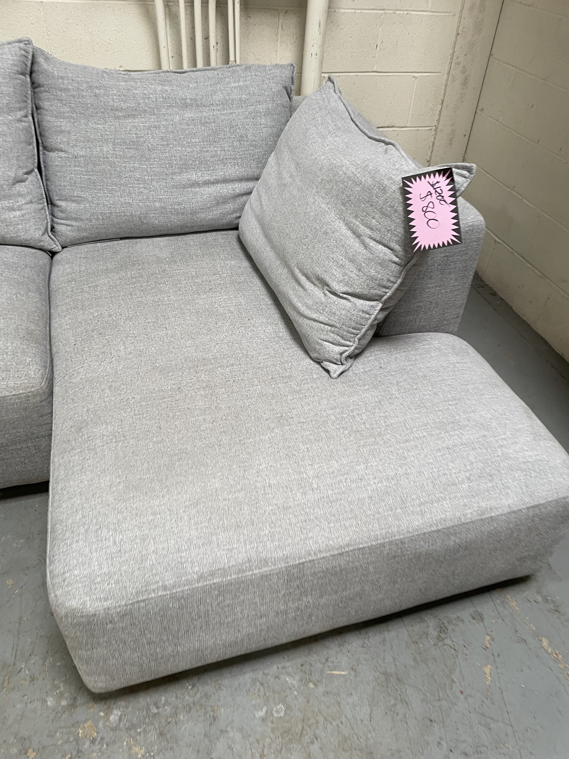 Macon 3-piece Fabric Modular Sectional, Light Gray - Photo 6