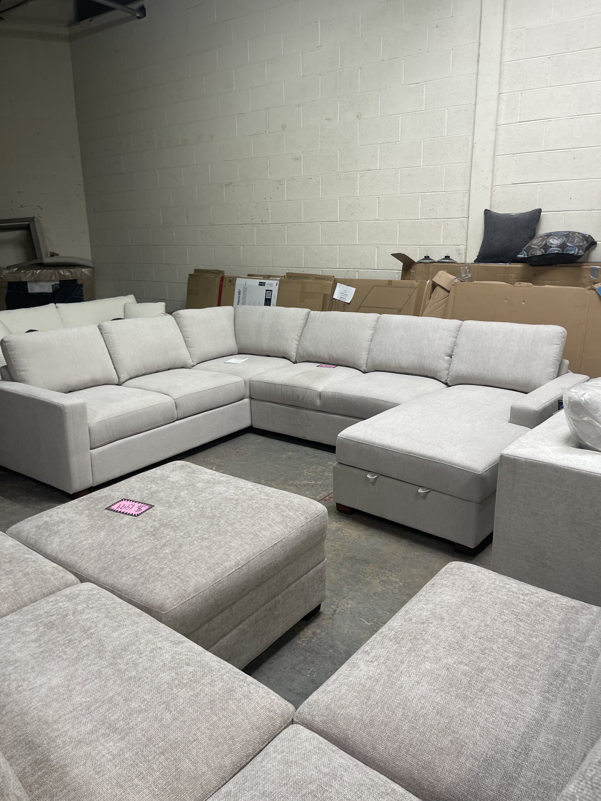 Thomasville Glenn Fabric Sectional with Storage Chaise - Photo 1