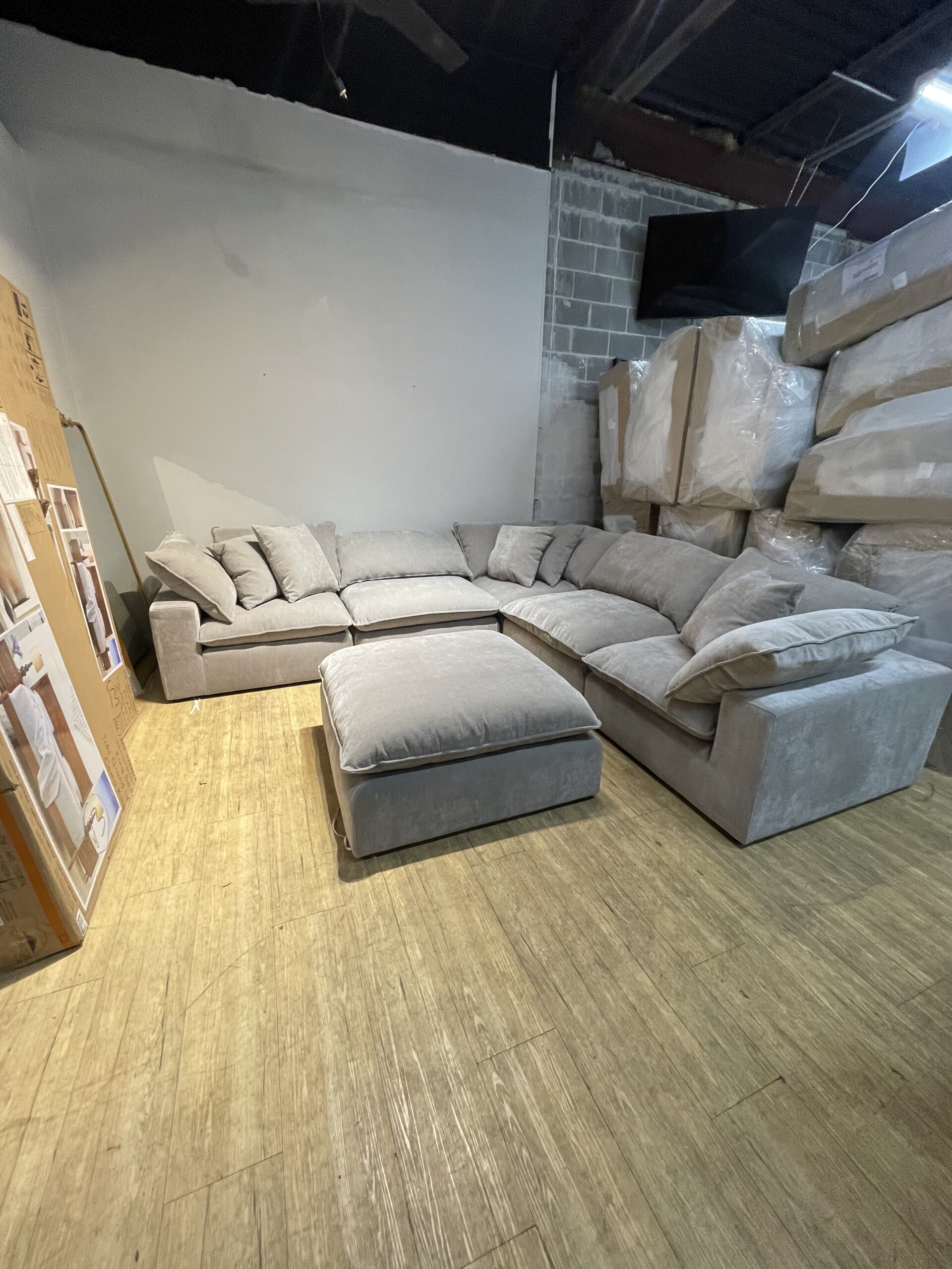 Sereen 6-piece Fabric Modular Sectional, Taupe