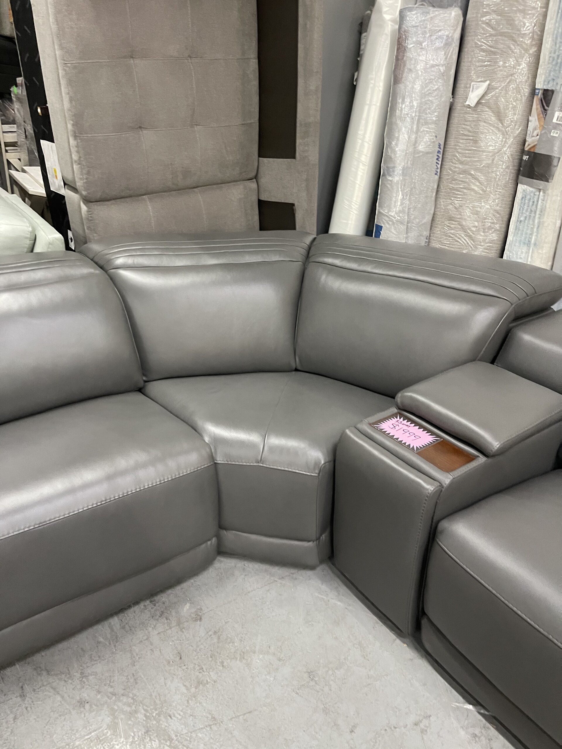 Karson Leather Power Reclining Sectional with Power Headrests - Photo 6