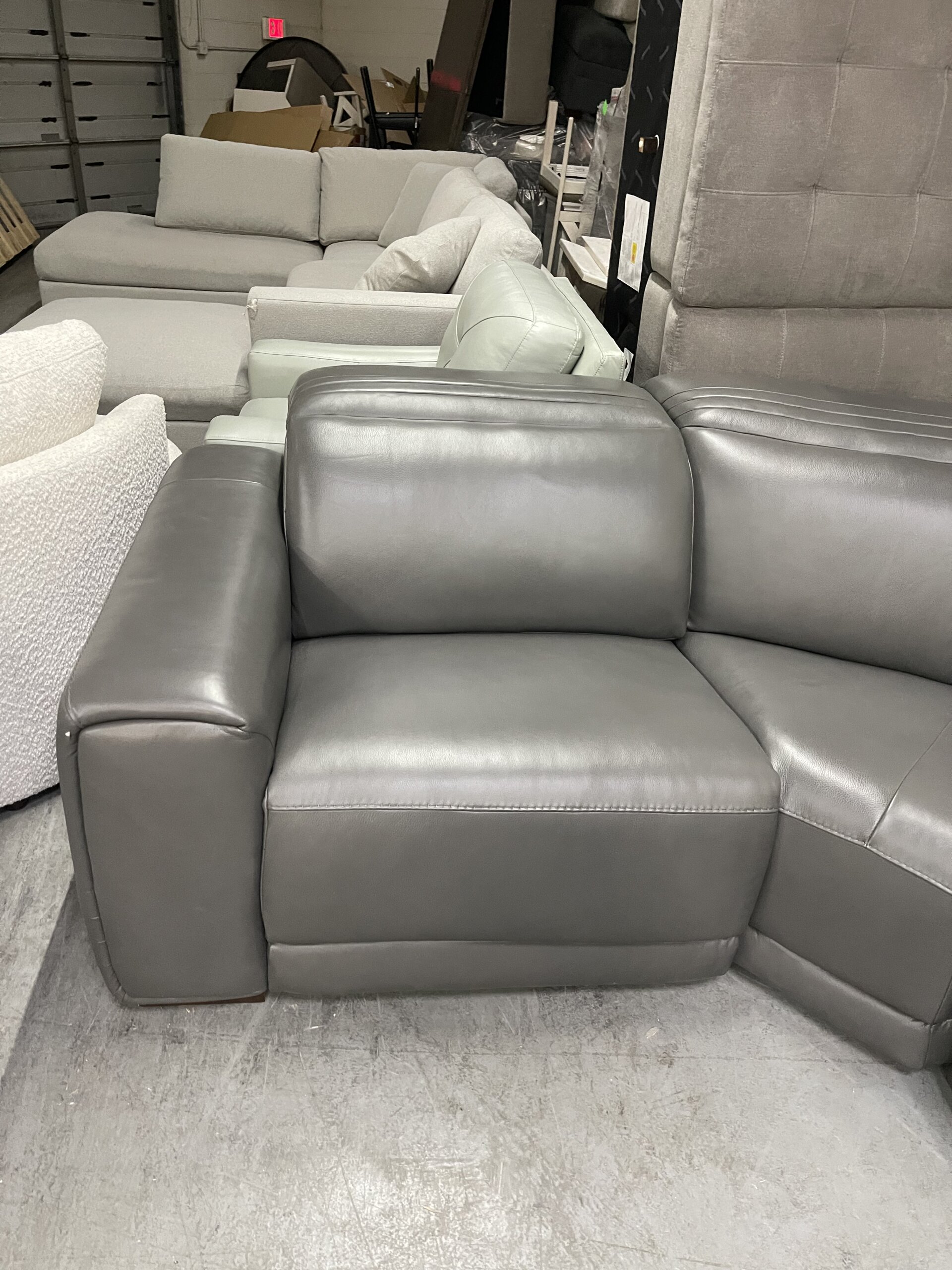 Karson Leather Power Reclining Sectional with Power Headrests - Photo 7