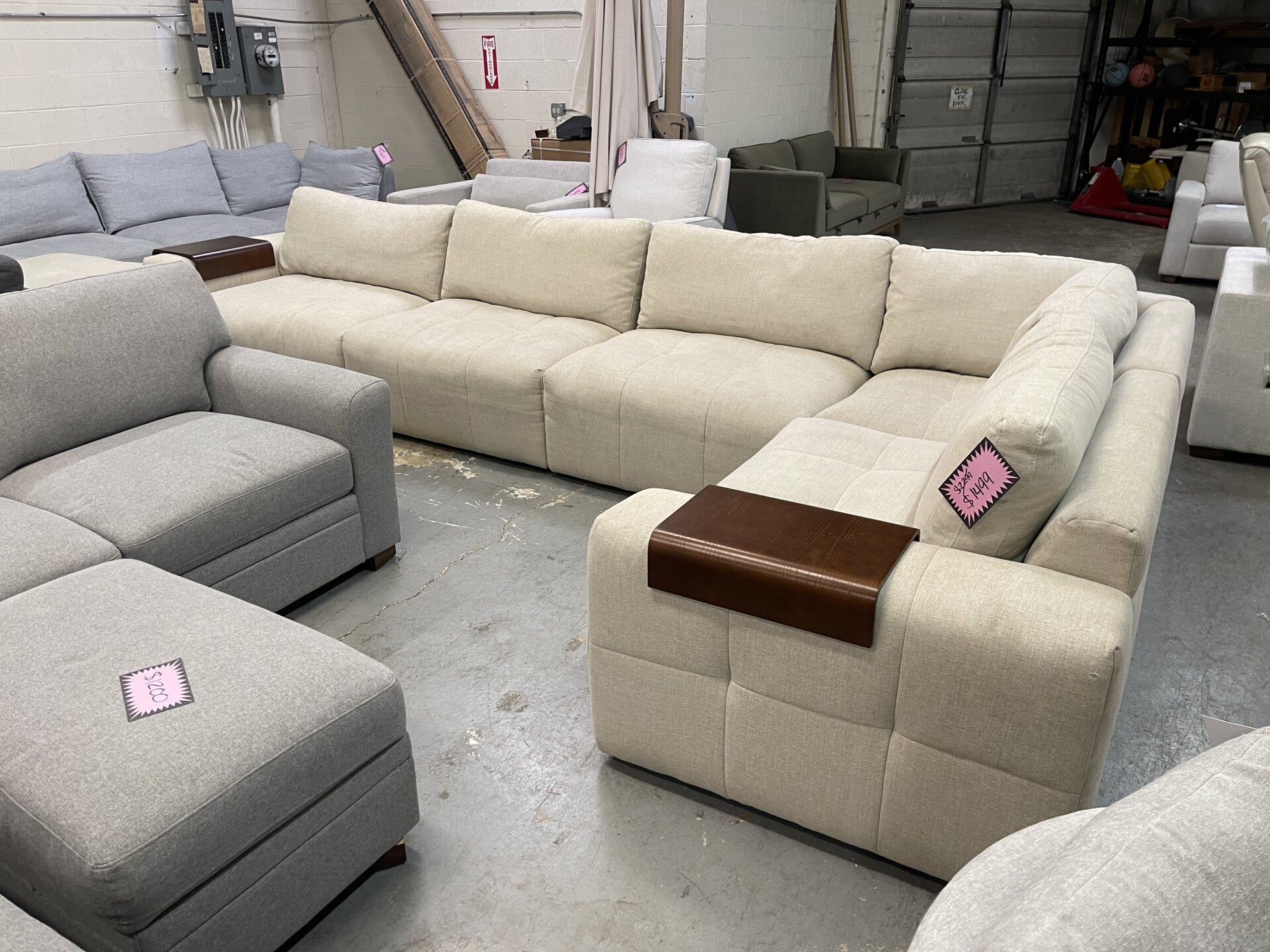 Paige 6-piece Modular Fabric Sectional, Light Beige - Photo 1