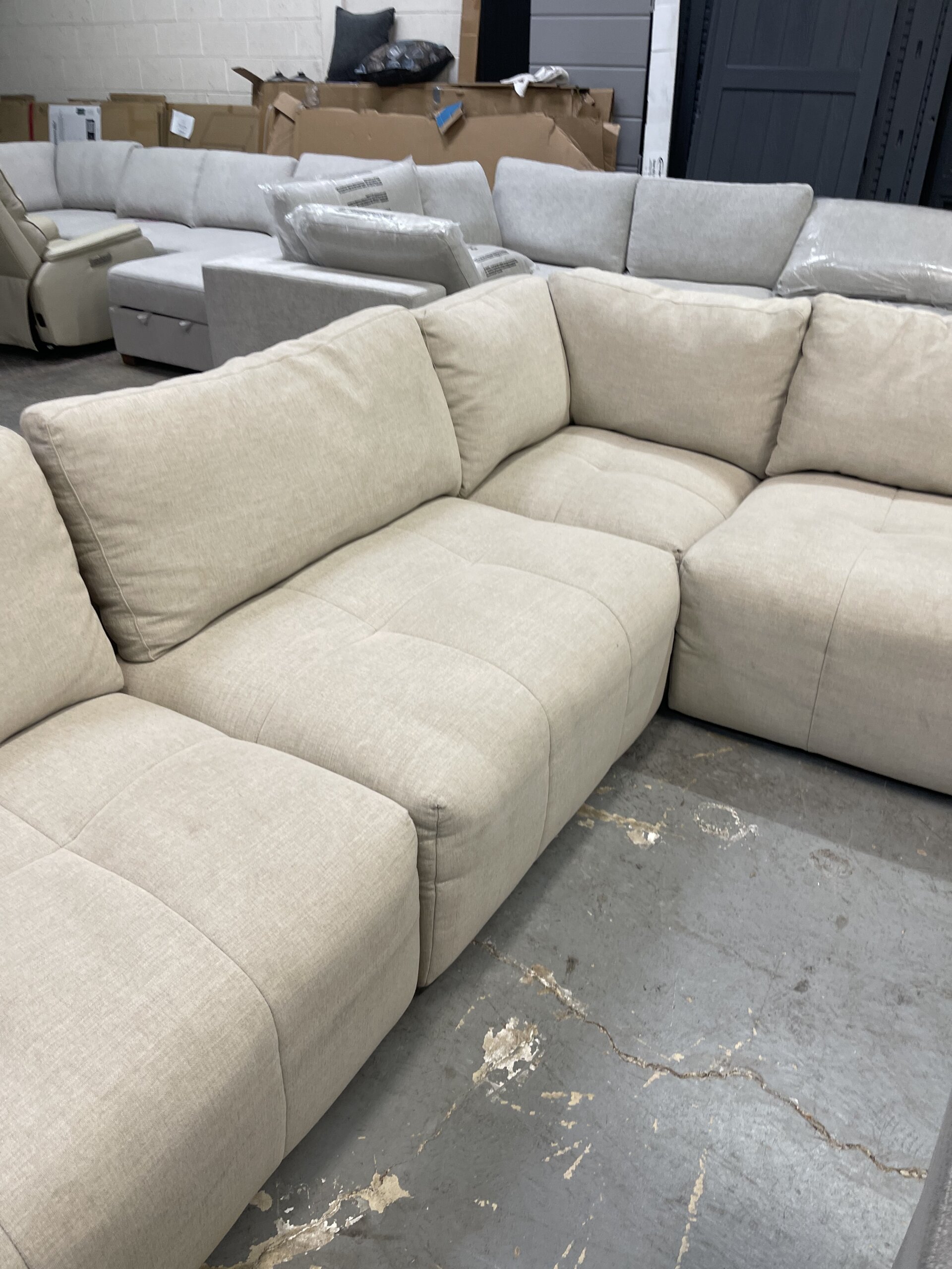 Paige 6-piece Modular Fabric Sectional, Light Beige - Photo 5