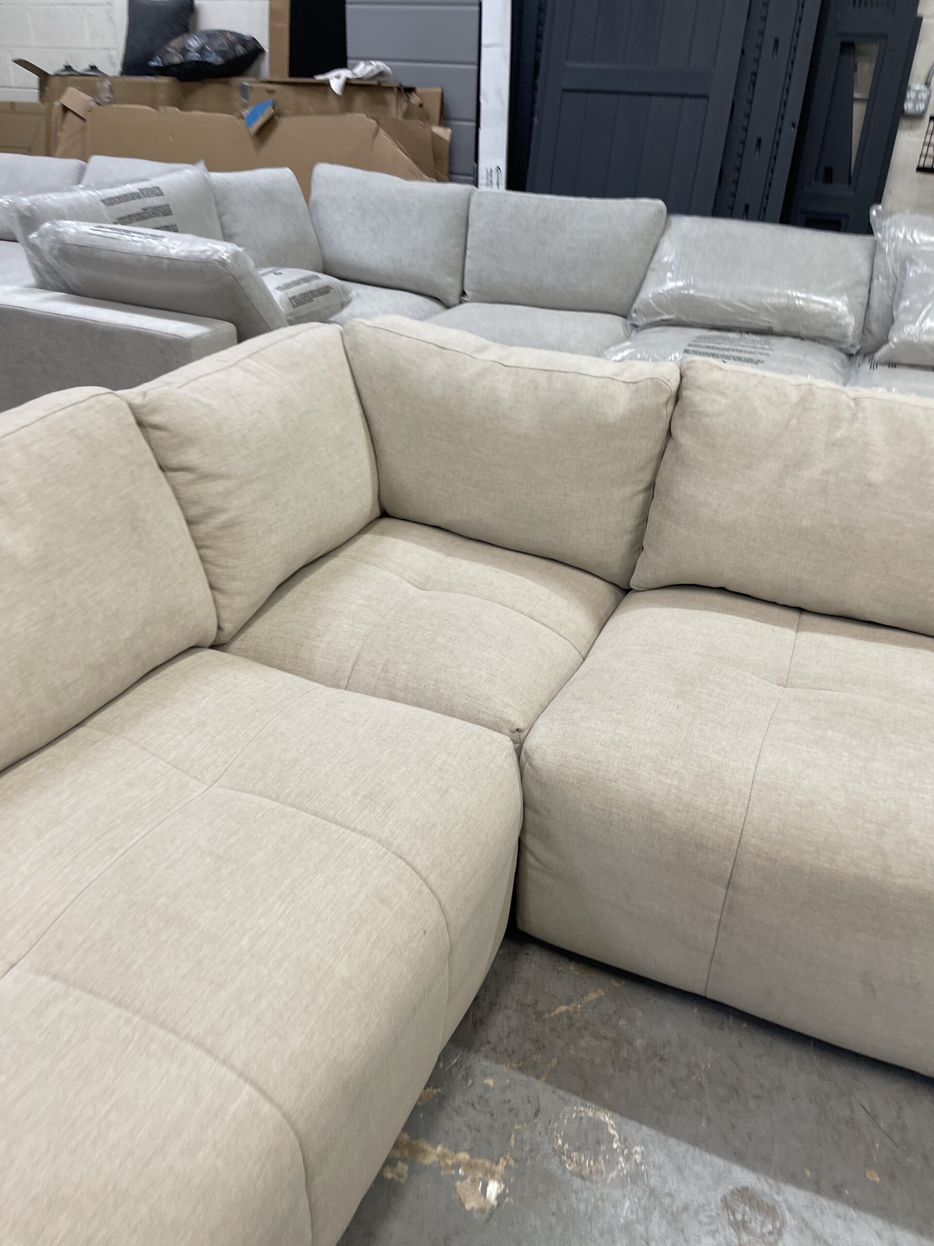 Paige 6-piece Modular Fabric Sectional, Light Beige - Photo 6