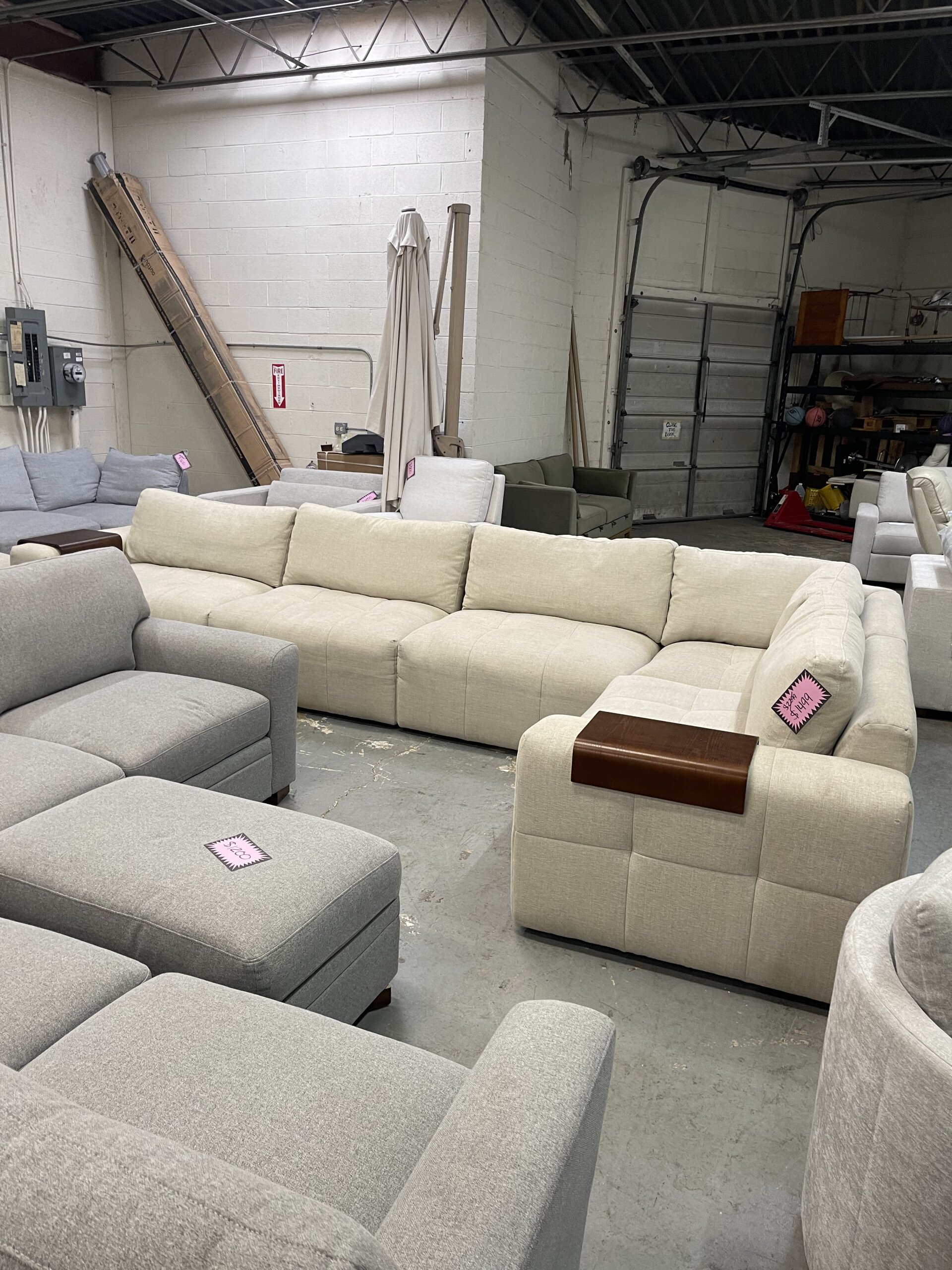 Paige 6-piece Modular Fabric Sectional, Light Beige - Photo 8