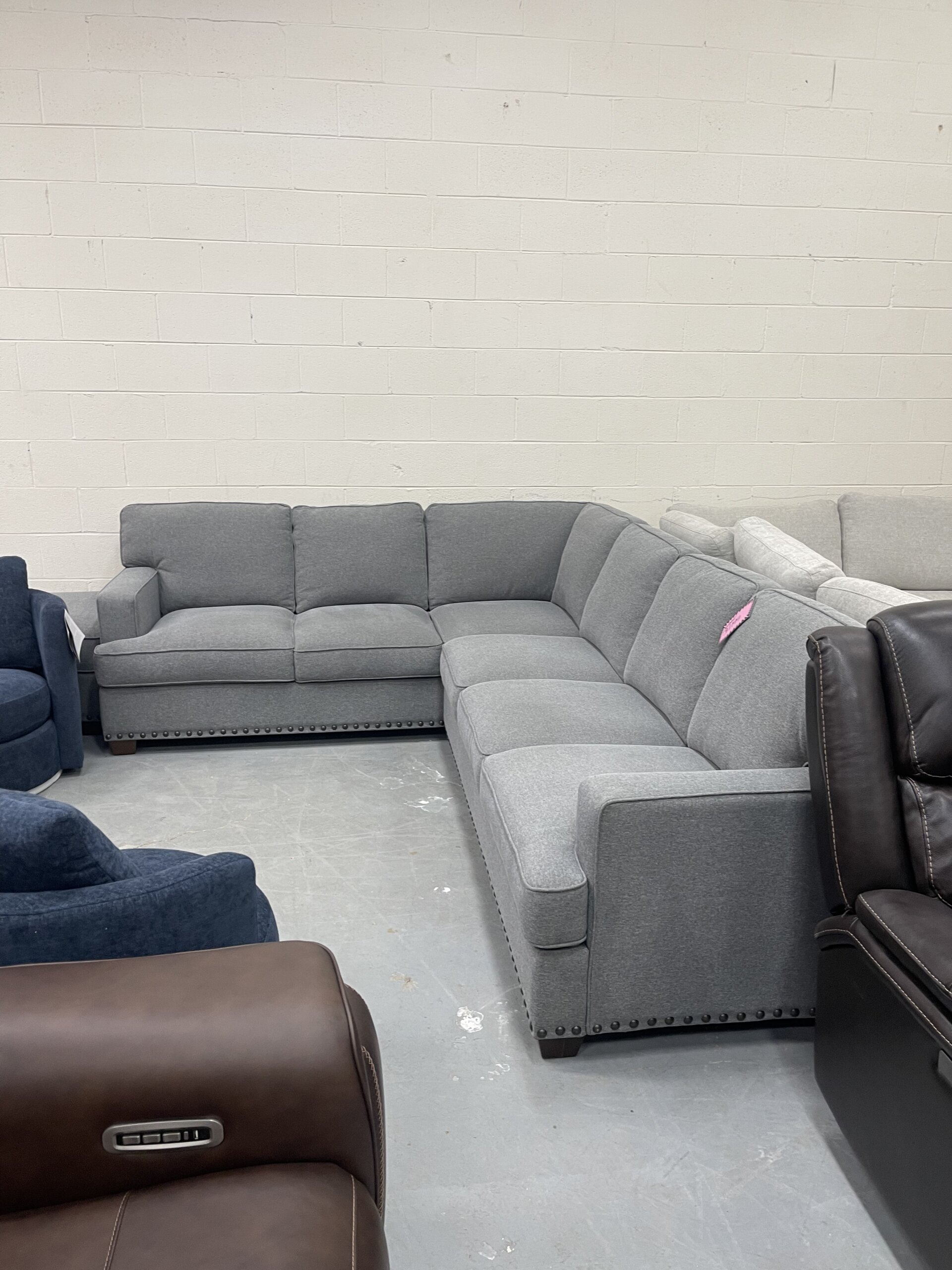 Thomasville Emilee Fabric Sectional with Storage Ottoman - Used