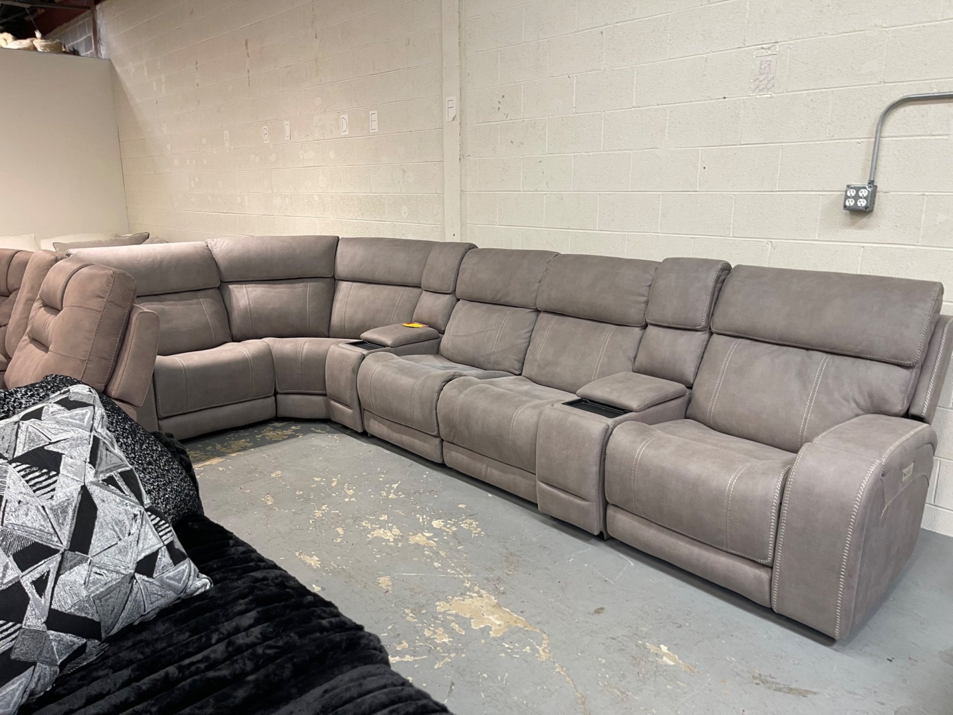 Newberry Fabric Power Reclining Sectional with Power Headrest & Power Lumbar - Photo 2