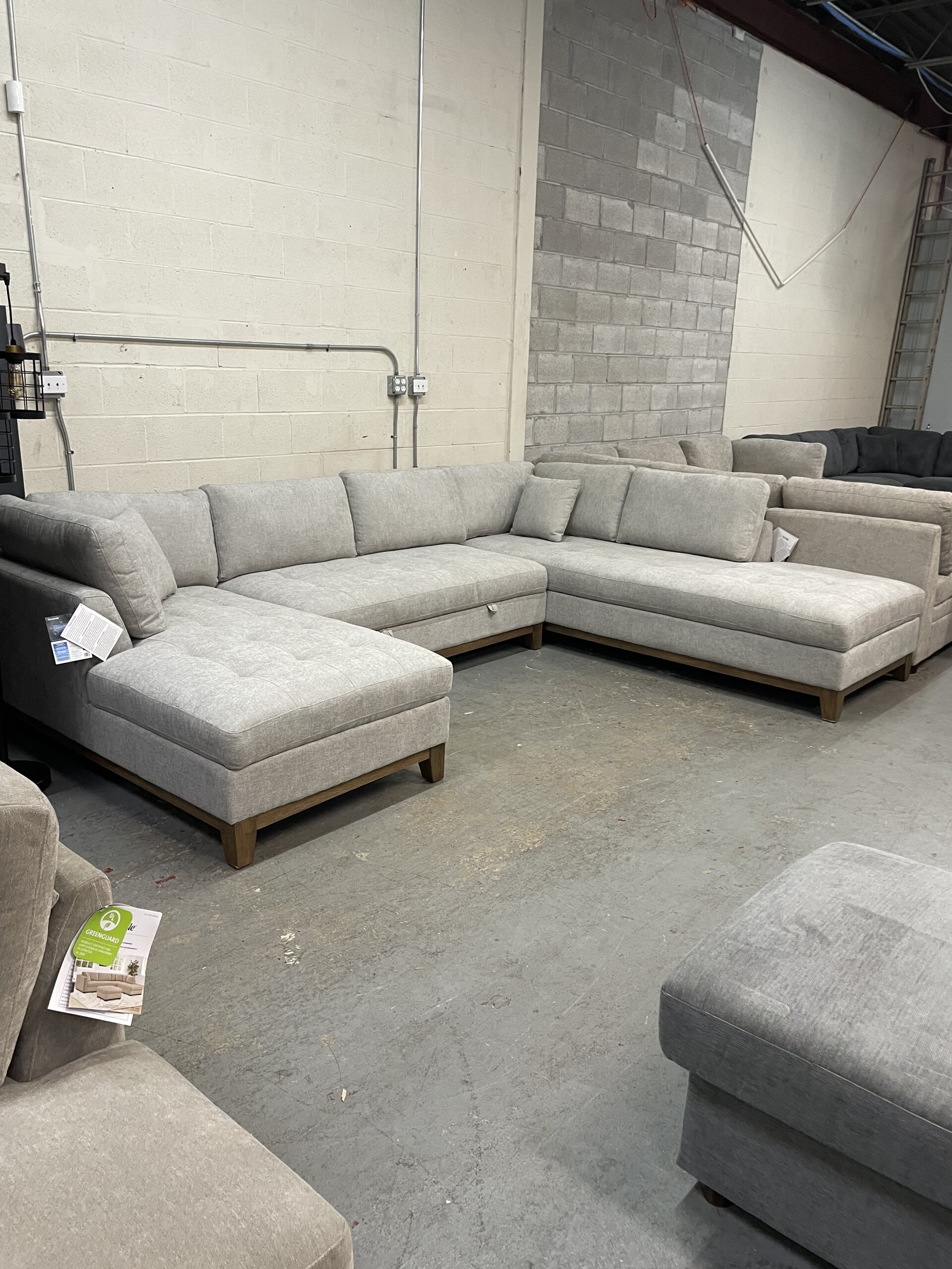 Thomasville Tavish Fabric Sectional with Storage, Light Gray - Photo 1
