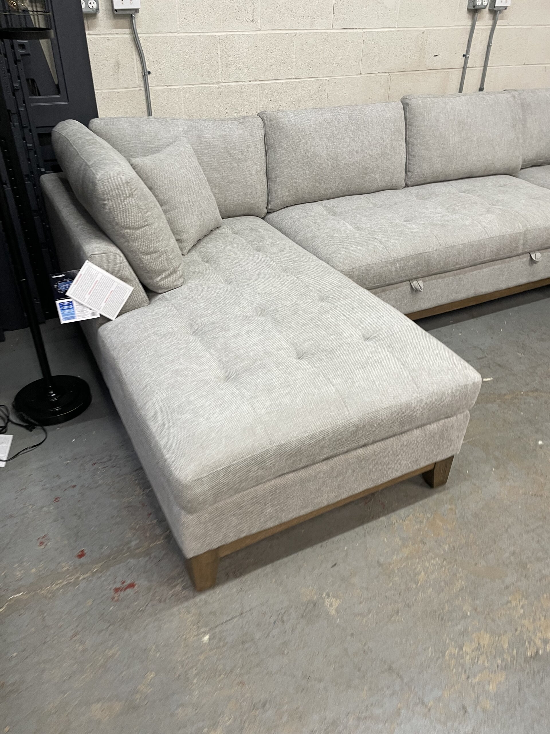 Thomasville Tavish Fabric Sectional with Storage, Light Gray - Photo 2