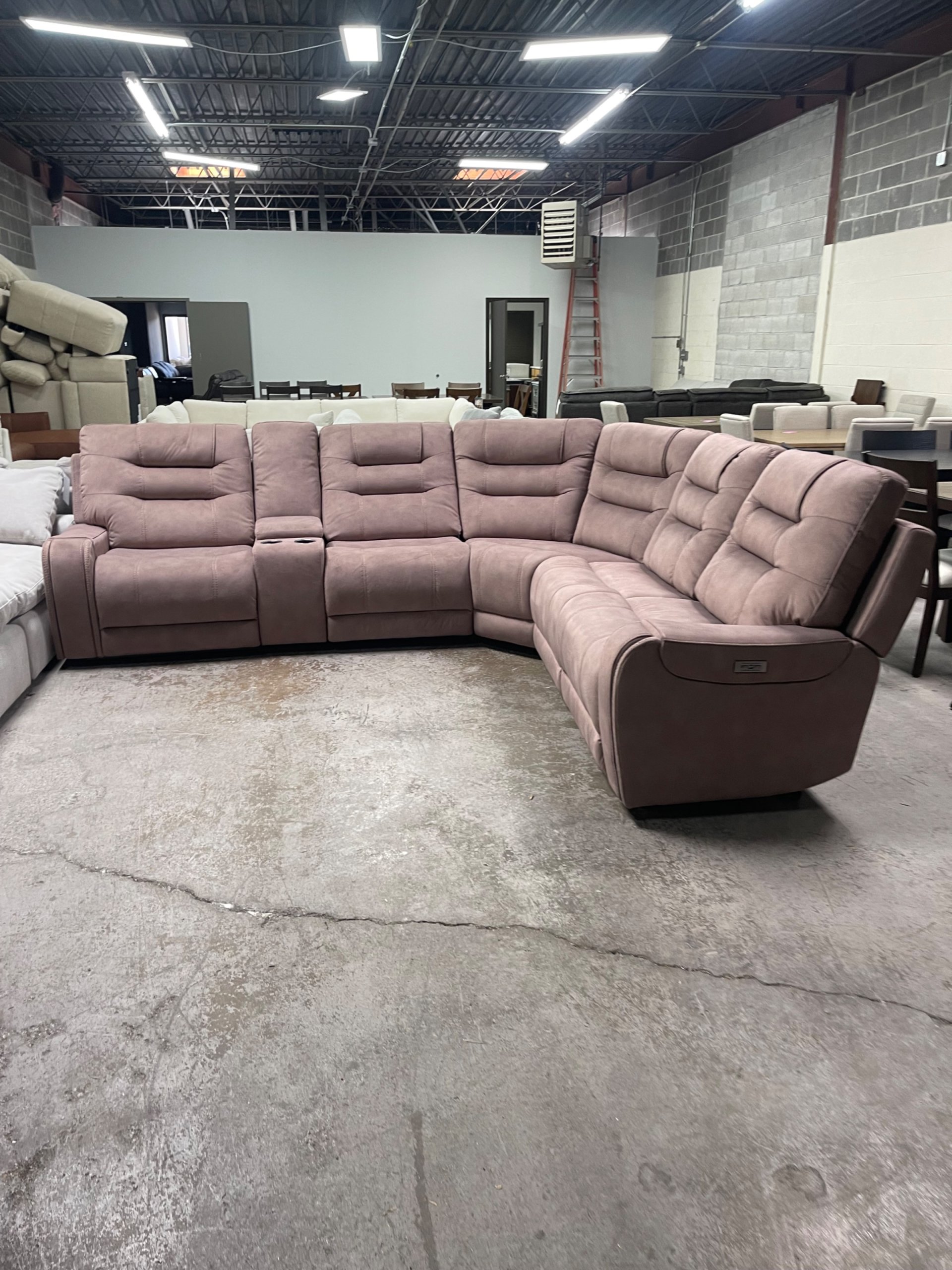 Barcalounger Carmelo Fabric Power Reclining Sectional with Power Headrests - Photo 1