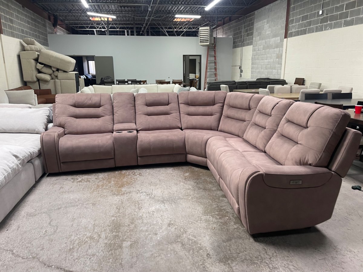 Barcalounger Carmelo Fabric Power Reclining Sectional with Power Headrests - Photo 2