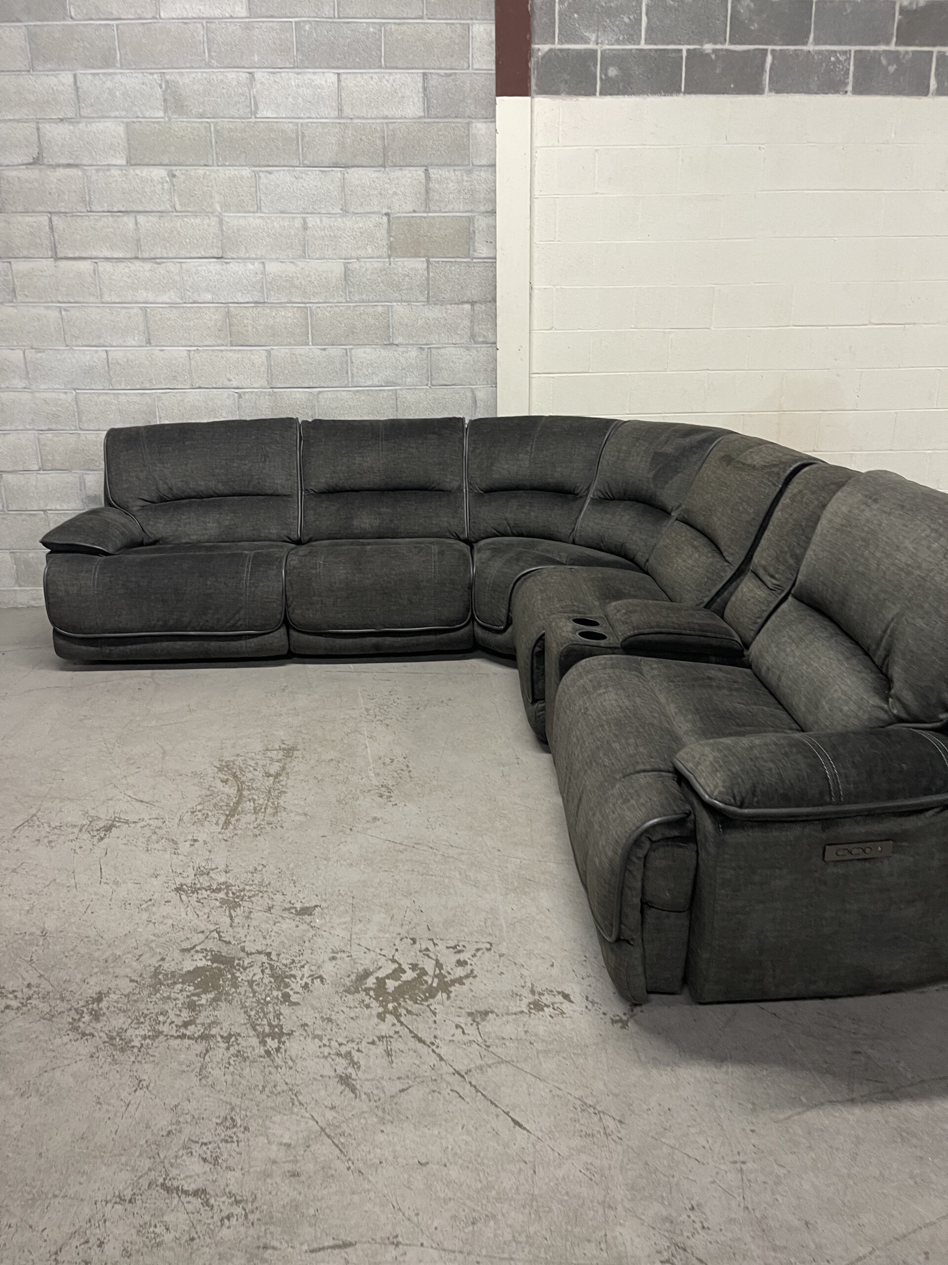 Redding 6-piece Fabric Power Reclining Sectional with Power Headrest - Photo 1