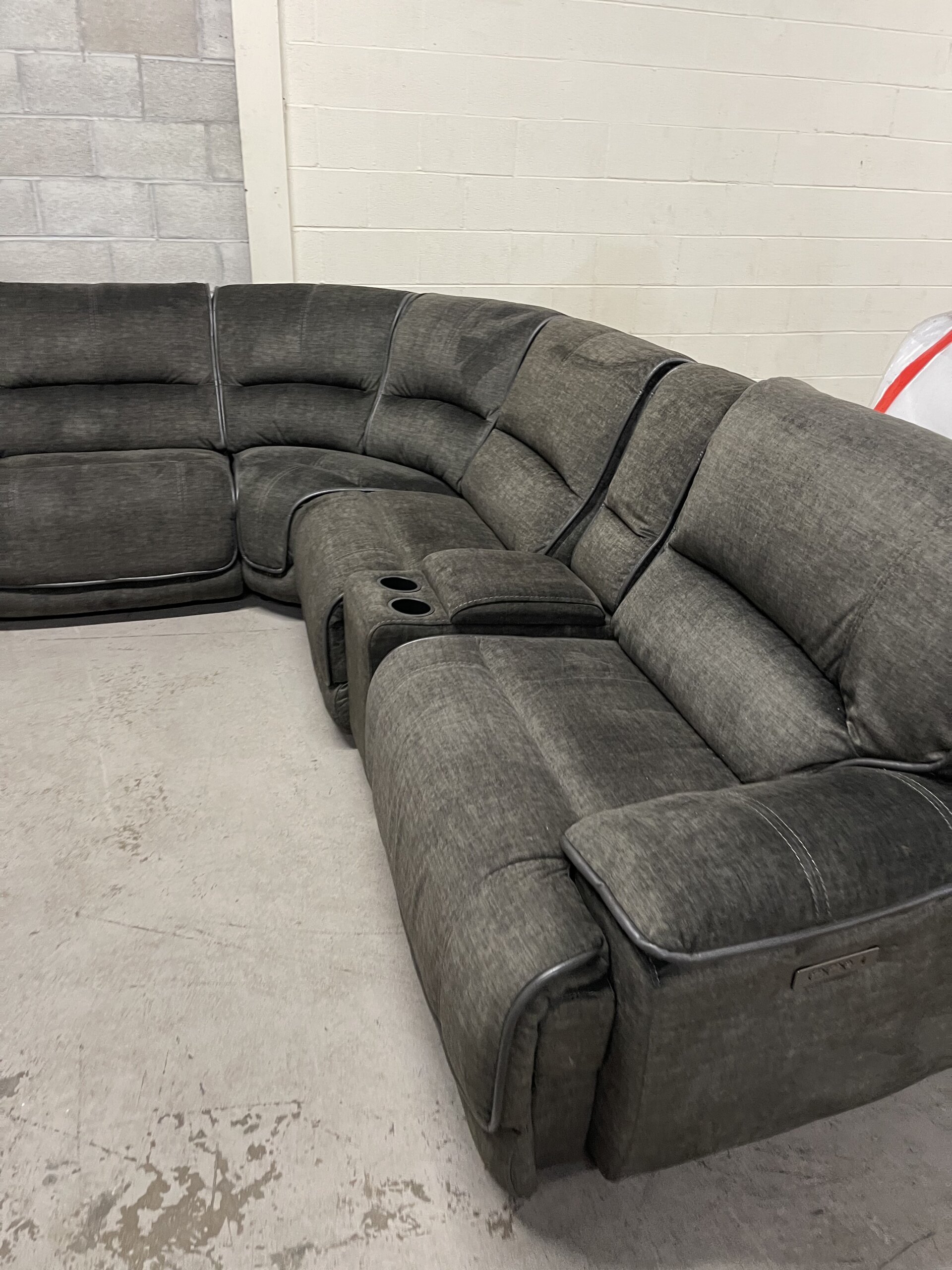 Redding 6-piece Fabric Power Reclining Sectional with Power Headrest - Photo 2