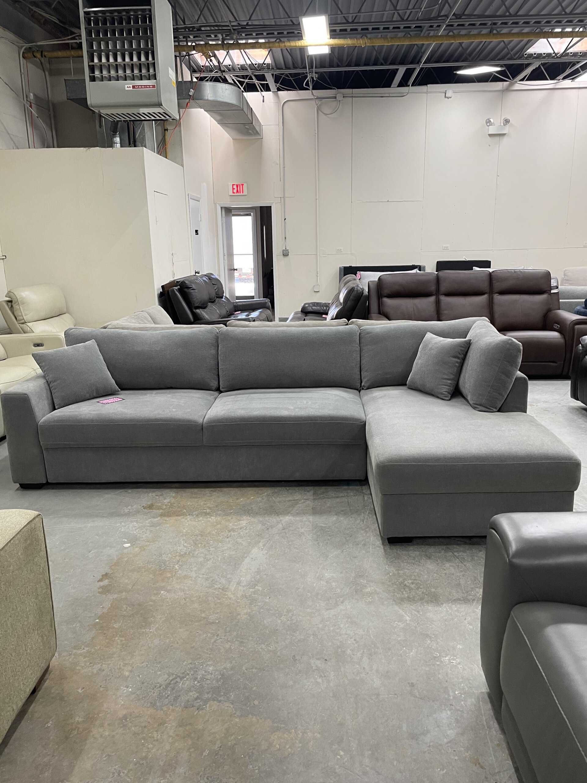 Thomasville Camlin Convertible Sleeper Sectional with Chaise, Gray - Photo 1