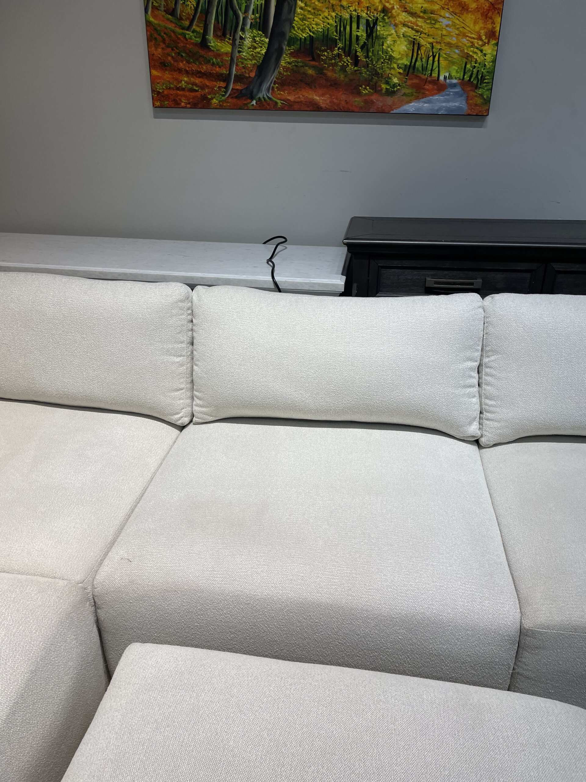 Henredon Murphy Fabric Modular Sectional with Ottoman, Cream - Photo 2